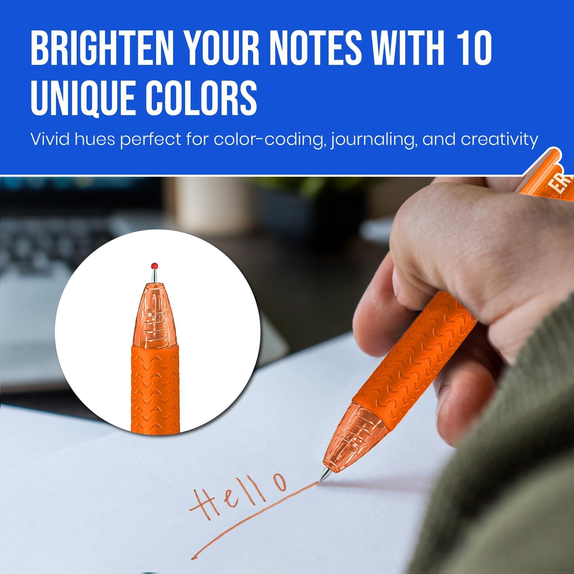 BUNMO Erasable Gel Pens 10 Pack - Multicolor with 10 Refills - School Supplies for Girls - Erasable Pens for Smooth Writing & Drawing - Tween Girls Gifts