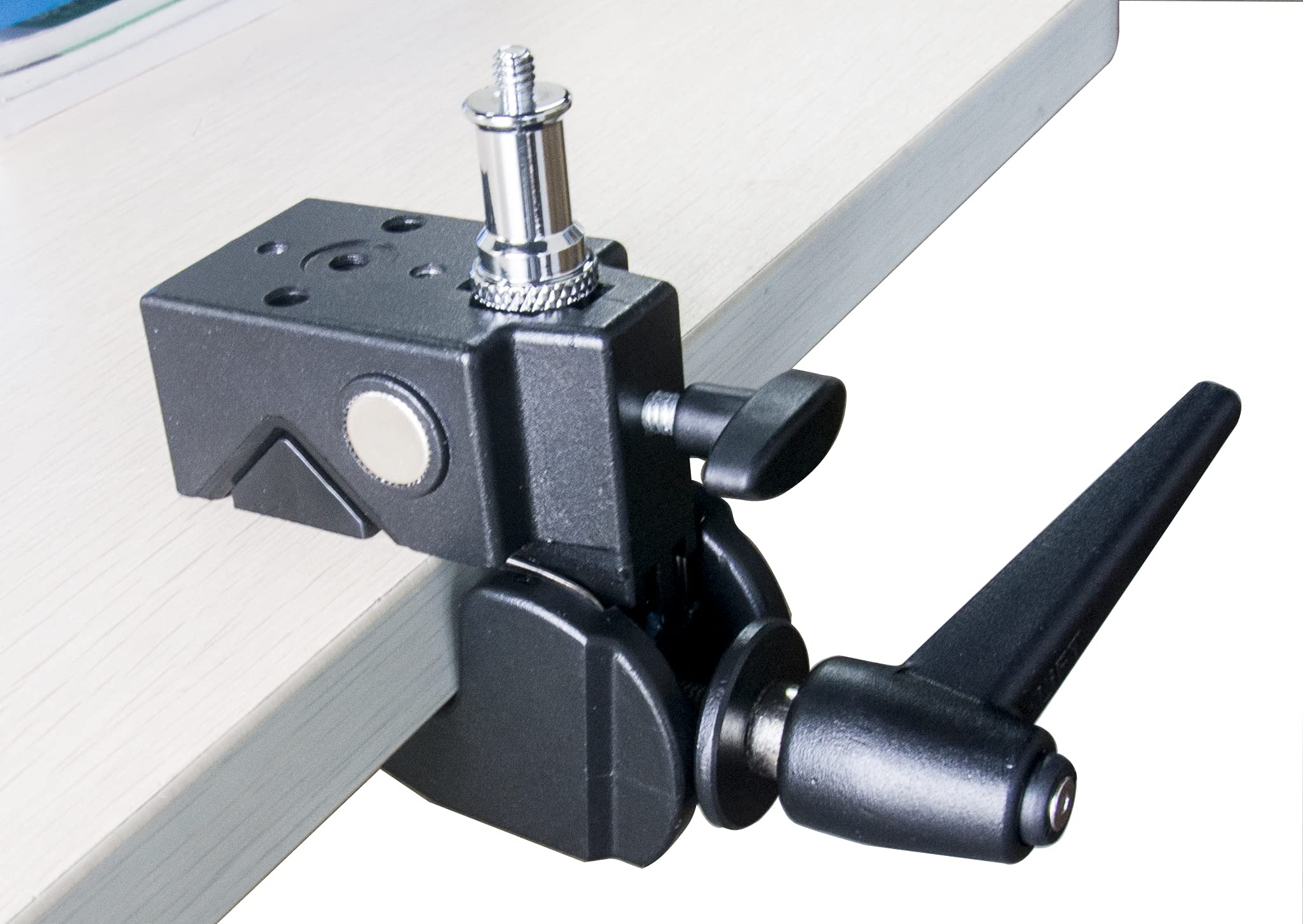 PHOCUS Super Clamp with Standard 5/8" Stud for Photography Studio Video Camera Lighting, Max Load 33lb /15kg, for Round Pipe and Flat Surface