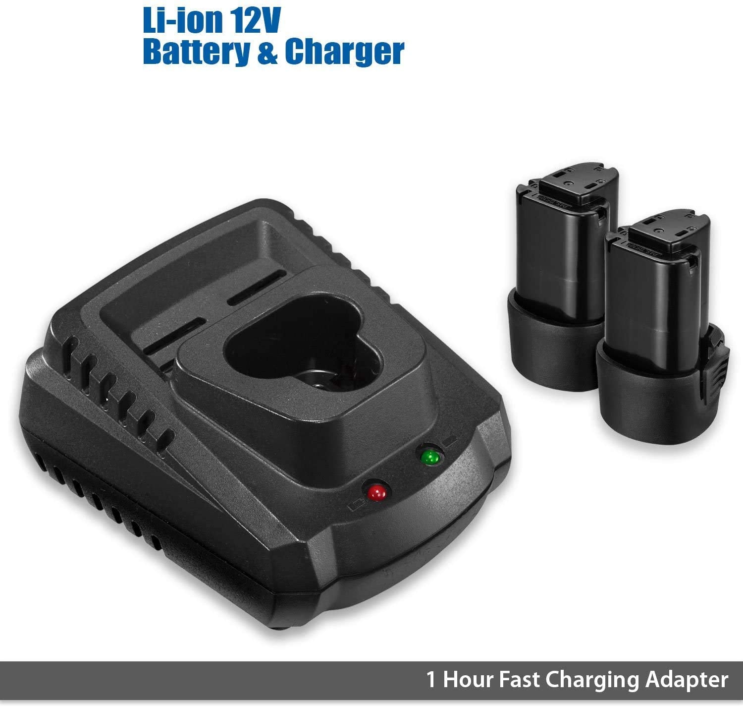 ACDelco Mini Cordless Polisher Tool Set 2 Speed 12V 3” Pad, Set with 2 Li-ion Batteries, Charger, and Accessory Kit, G12 Series ARS1214,Red