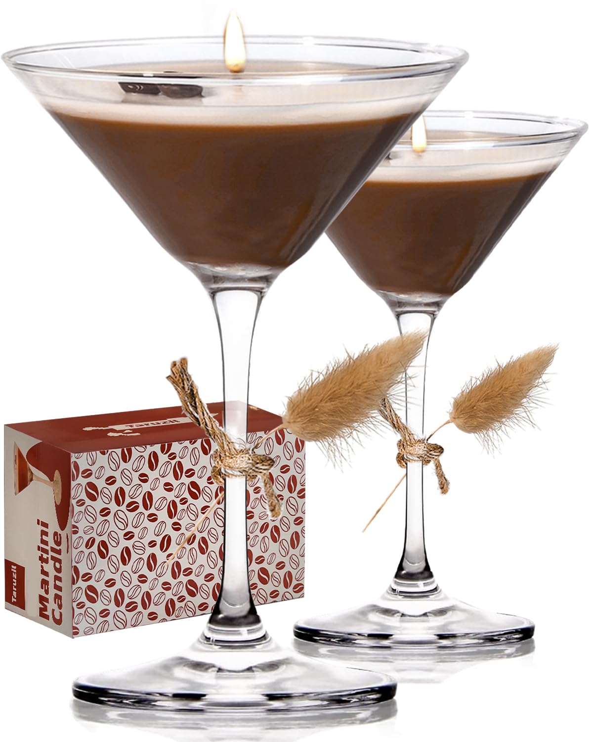 Taruzil 2 Pack Coffee Martini Candles Gifts for Women Men, Scented Candles Unique Gifts for Women Girl Friend Soy Wax Candles for Home, Bedroom,Coffee Bar Scented for Christmas, Birthday,Halloween