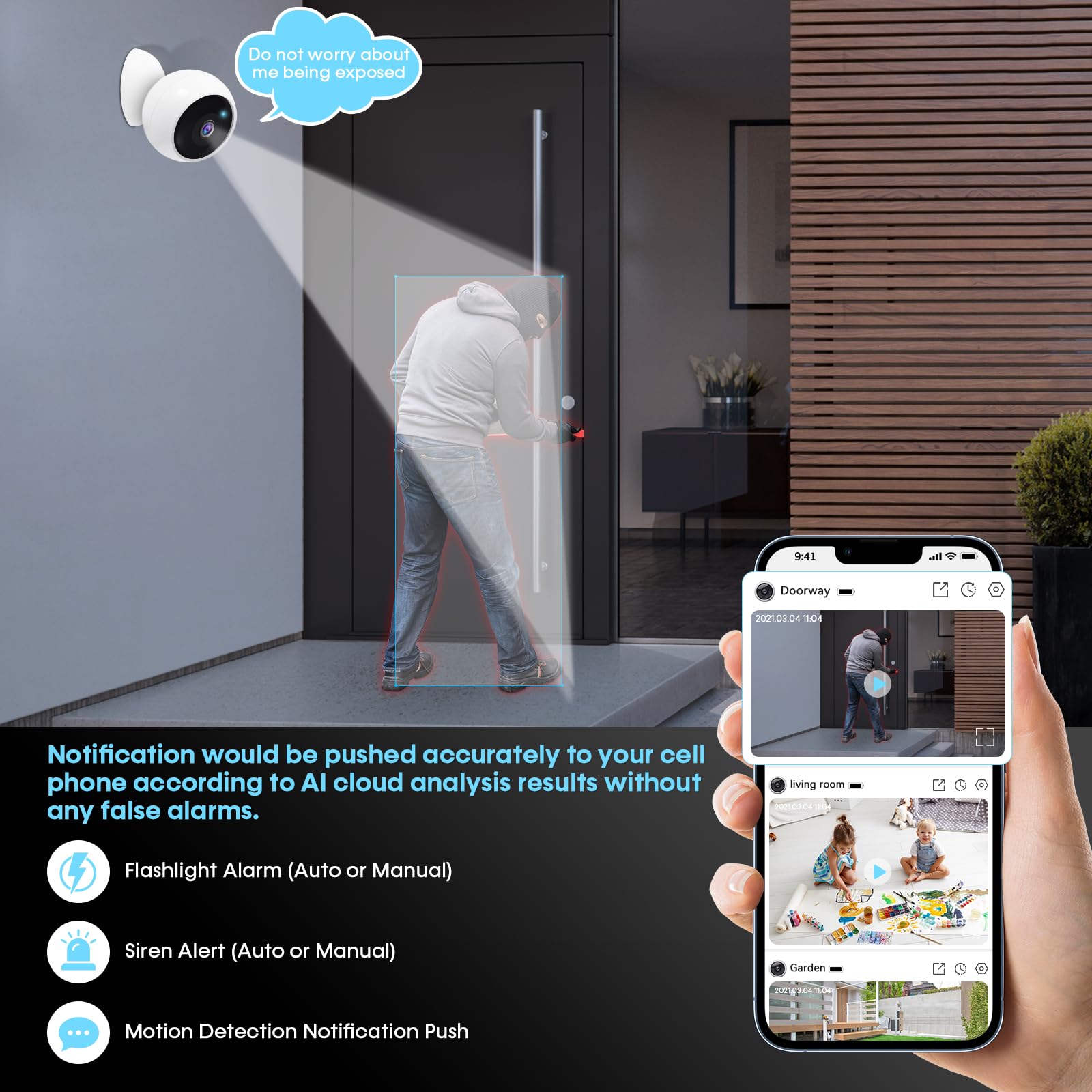 AMTIFO Security Cameras Wireless Outdoor Magnetic: Install-Free Smart Indoor 2K WiFi - Long Battery Life Powered Outdoor Camera Wireless with AI Motion Detection