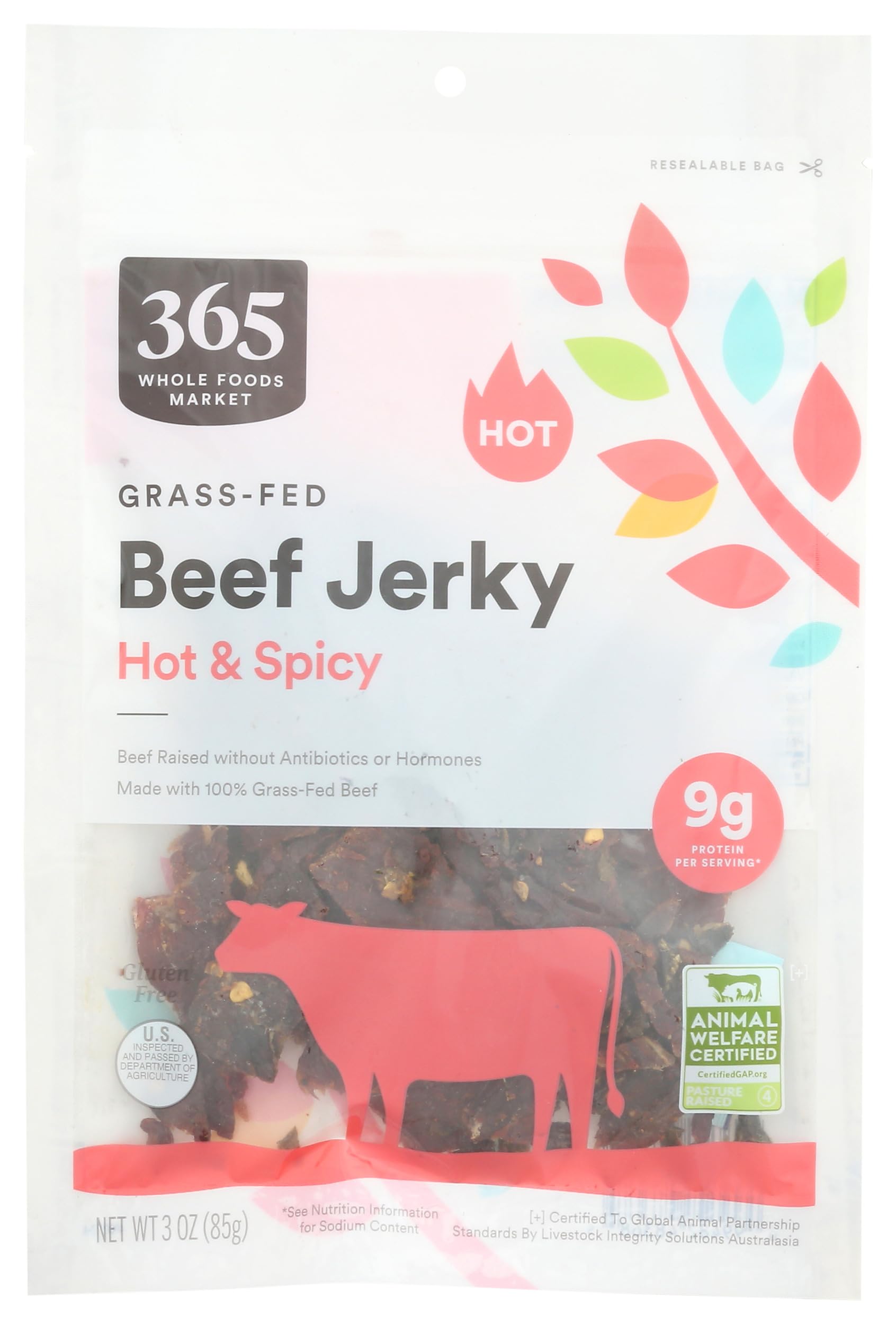 365 by Whole Foods Market, Hot & Spicy Beef Jerky, 3 Ounce