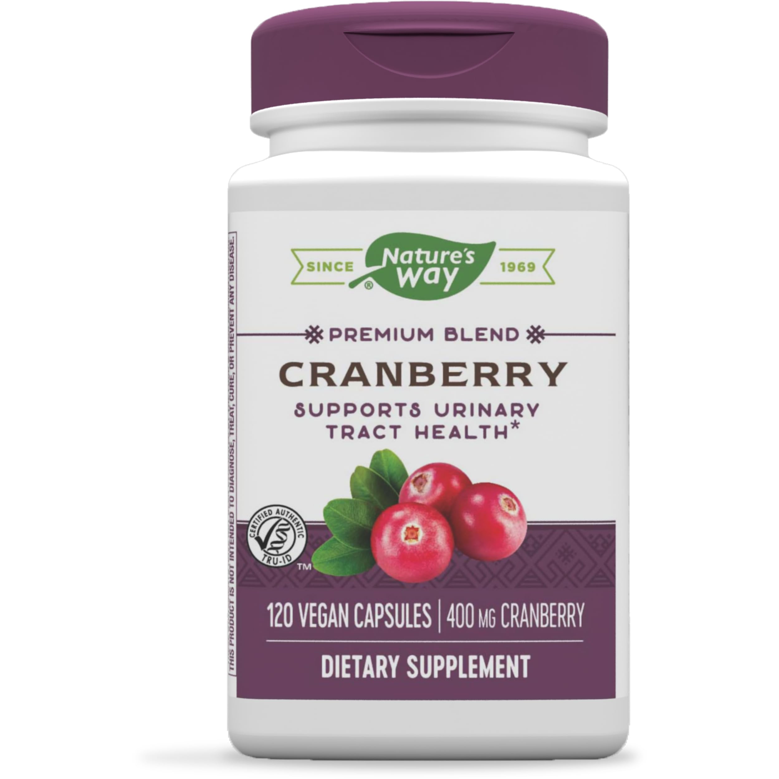 Nature's Way Premium Cranberry, Urinary Tract Health Support* Supplement with Vitamin C, 400mg Cranberry Per Serving, 120 Capsules