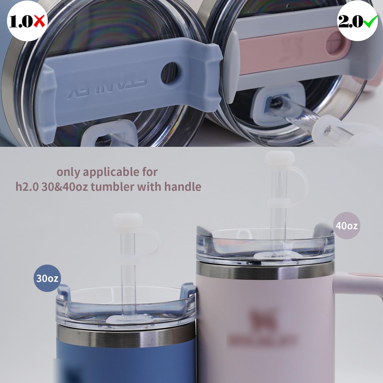 4-Pack Straw Toppers and 6-Pack Leak-Proof Stoppers