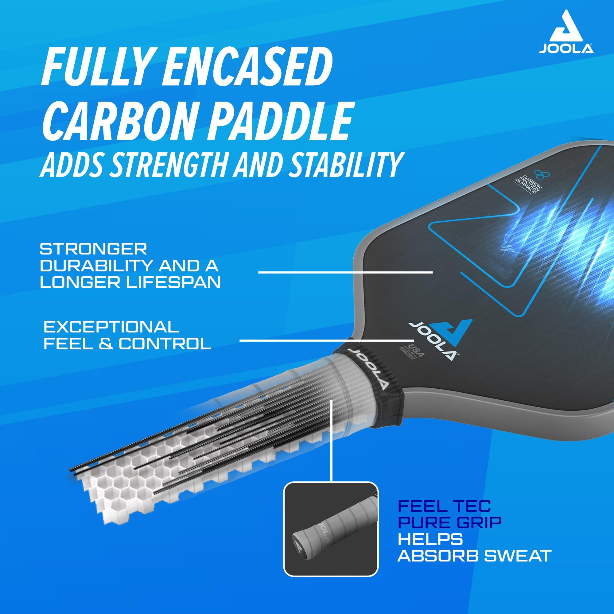 JOOLA Simone Jardim Hyperion C2 Pickleball Paddle - Aero-Curve Hyperion Shape with Charged Surface Technology from The Ben Johns Perseus - Balanced Pickleball Racket with Pop & Power - USAPA Approved