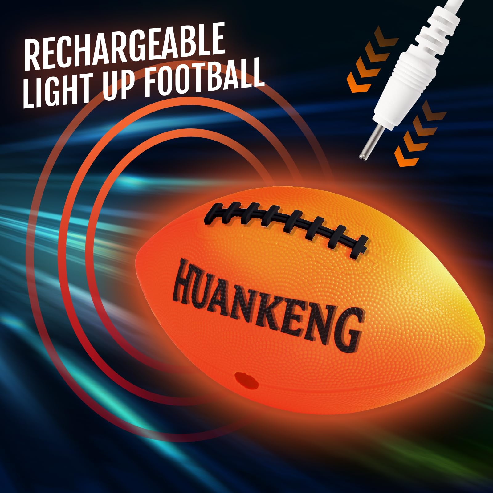 HuanKeng Glow in The Dark Football Birthday Gifts for 6 7 8 9 10 11 12 13 14 15 Year Old Boys, NO.6 Sports Outdoor Light Up Football Games for Teen Ideas, Kids Boys Toy Stuff Ages 6-15