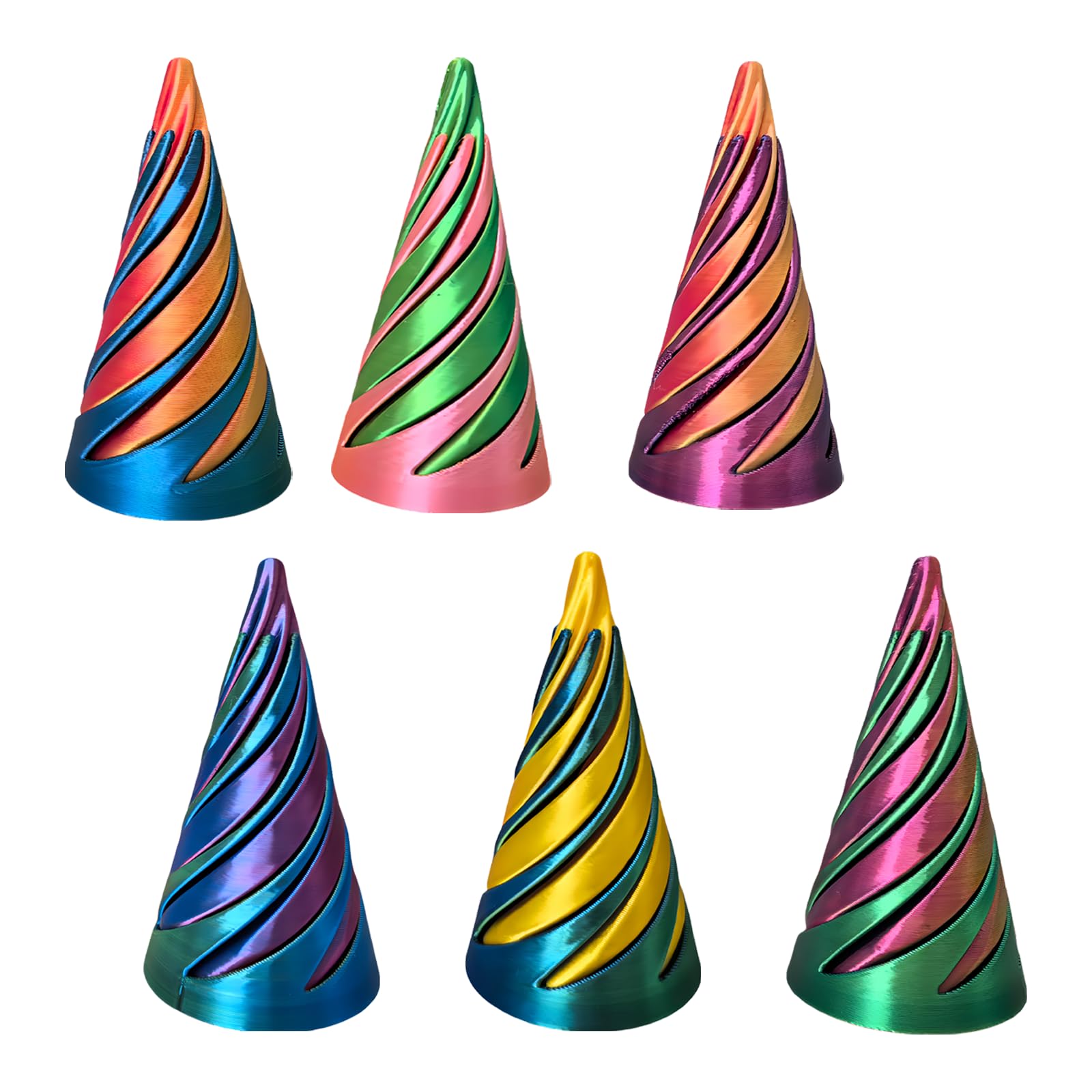 6 Packs Impossible Cone,Spiral Cone Fidget Toy,Impossible Cones passthrough Impossible Pyramid for Relaxing,Spiral Fidget Toy passthrough Impossible Cone,Birthday for Adults & Kids
