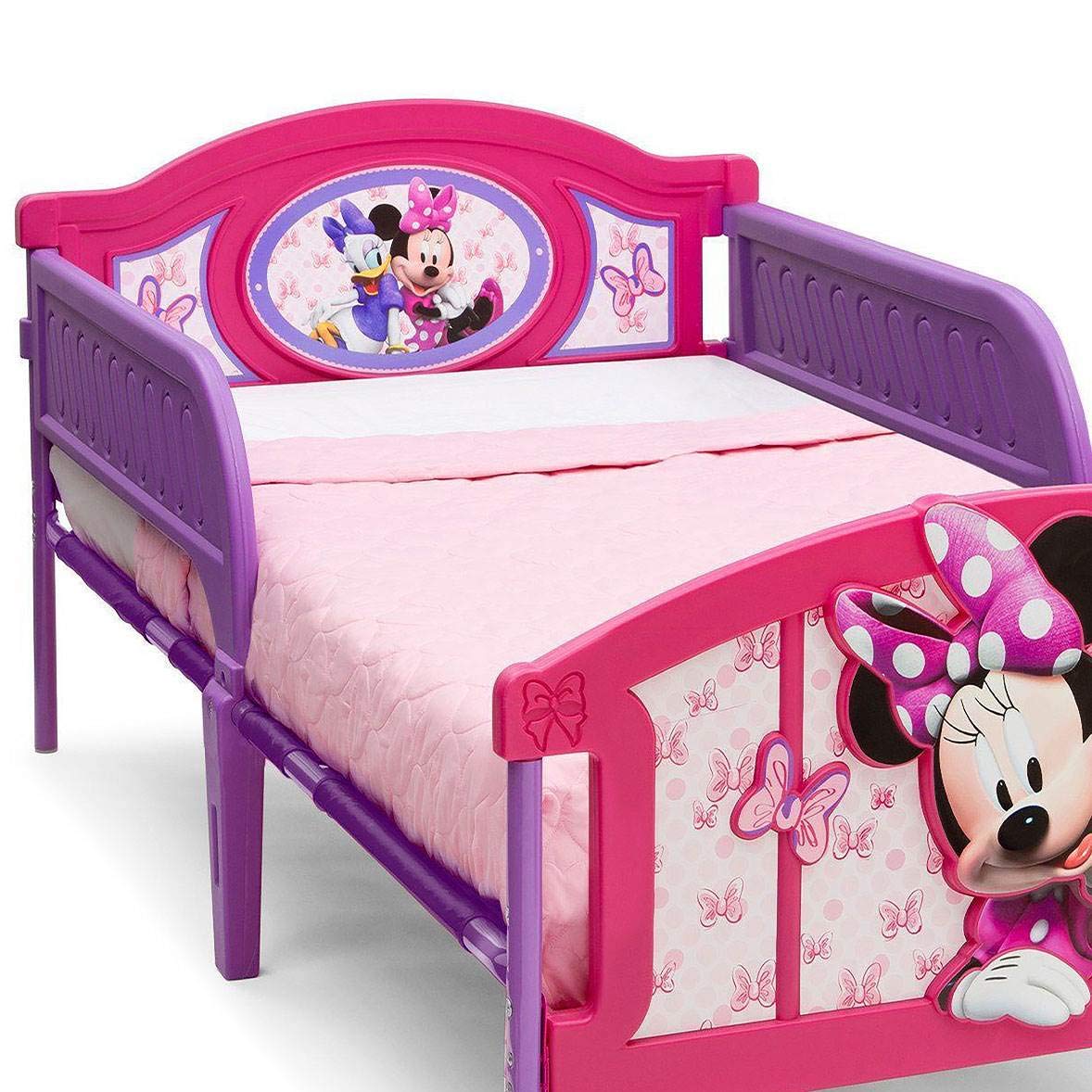 Delta Children Plastic 3D-Footboard Twin Bed, Disney Minnie Mouse