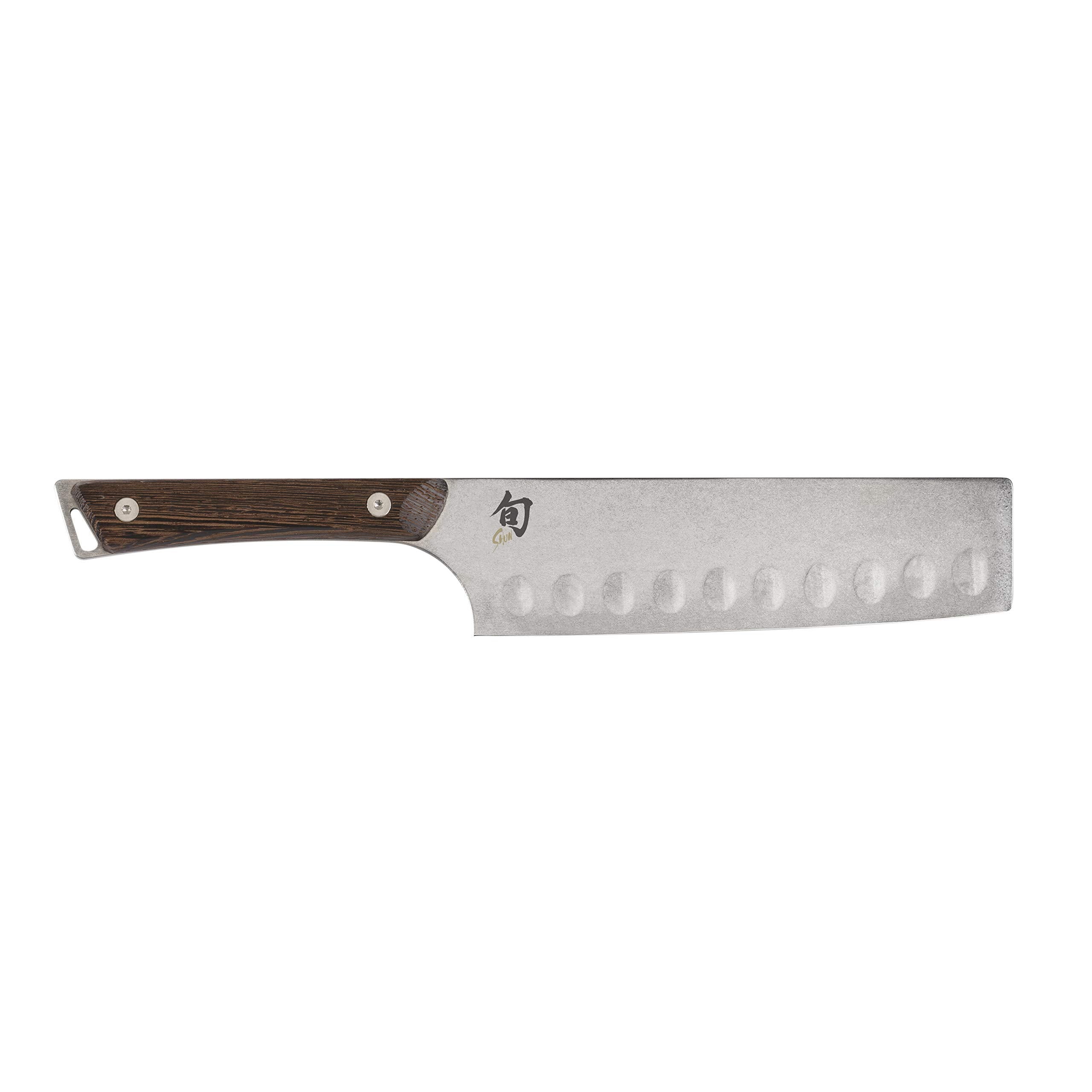Shun Kanso 6.5" Hollow Ground Nakiri Knife, Handcrafted Japanese Vegetable Knife, AUS10A Stainless Steel Blade, Tagayasan Handle, Slicing Tool for Professional and Home Chefs