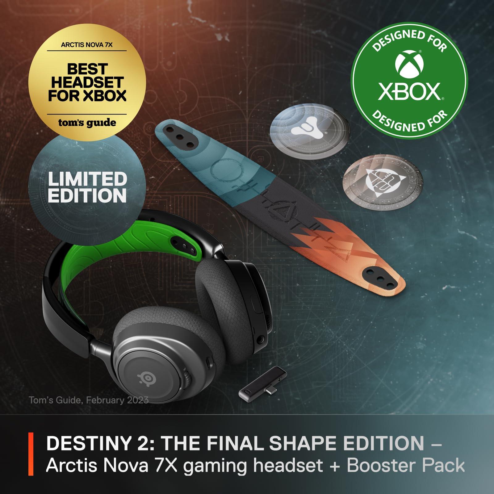 SteelSeries Arctis Nova 7X Wireless Multi-Platform Gaming Headset Bundle — Destiny 2: The Final Shape Edition — in-Game Items — 2.4GHz + Mixable Bluetooth — 38Hr USB-C Battery — Xbox, PC, PlayStation