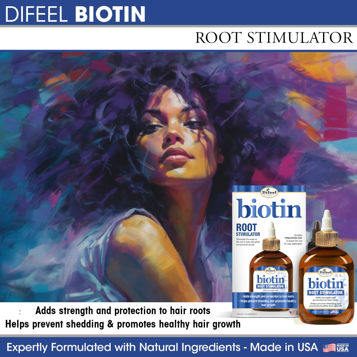 Difeel Biotin Root Stimulator 7.1 Ounce - Leave in Root Treatment for Strengthening & Growth