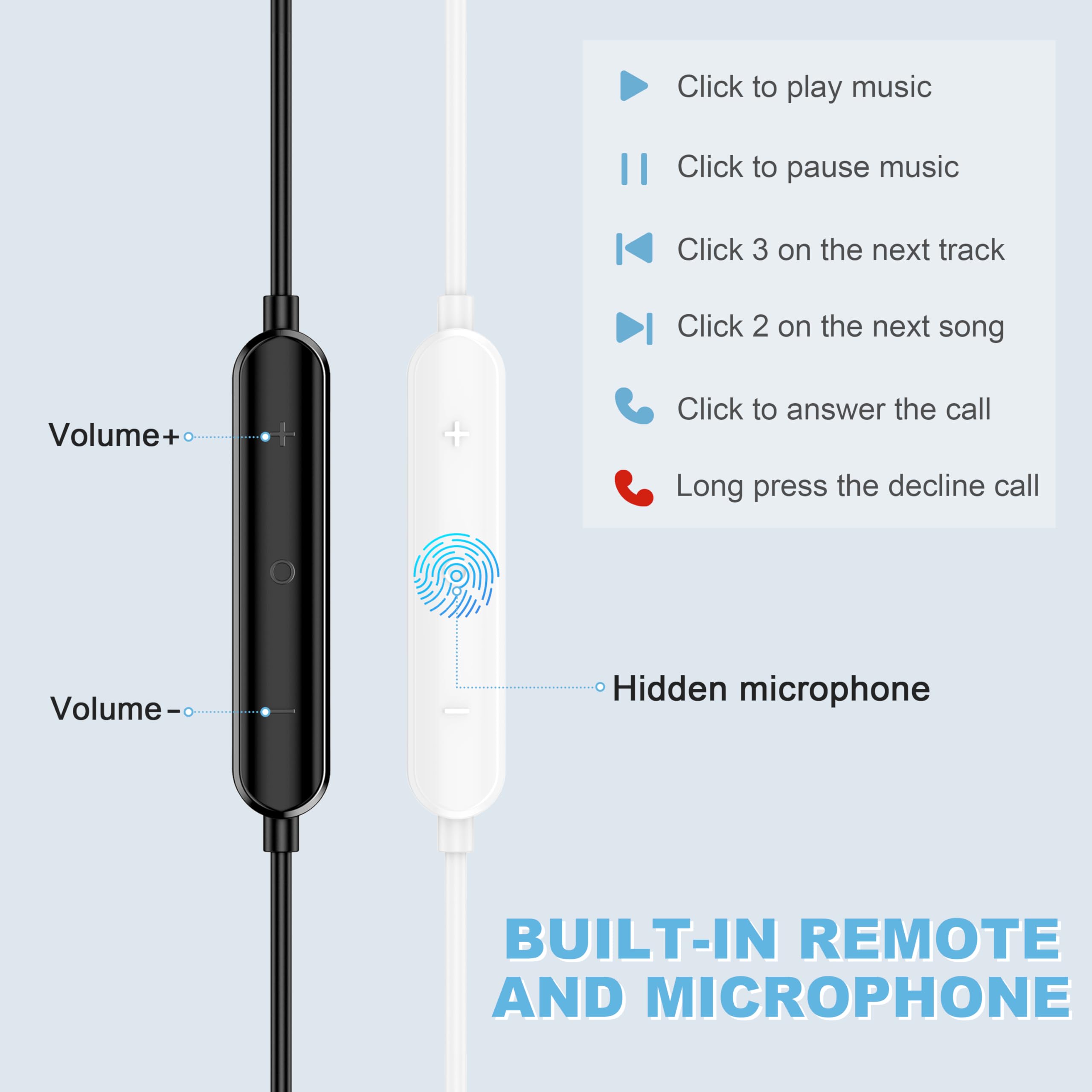 （2Packs） Wired Headphones for iPhone 14 Pro Earbuds with Built-in Microphone & Volume Control.Earphones Compatible with iPhone 14 13 12 11 Pro Max/X XS Max XR/8 7 Plus