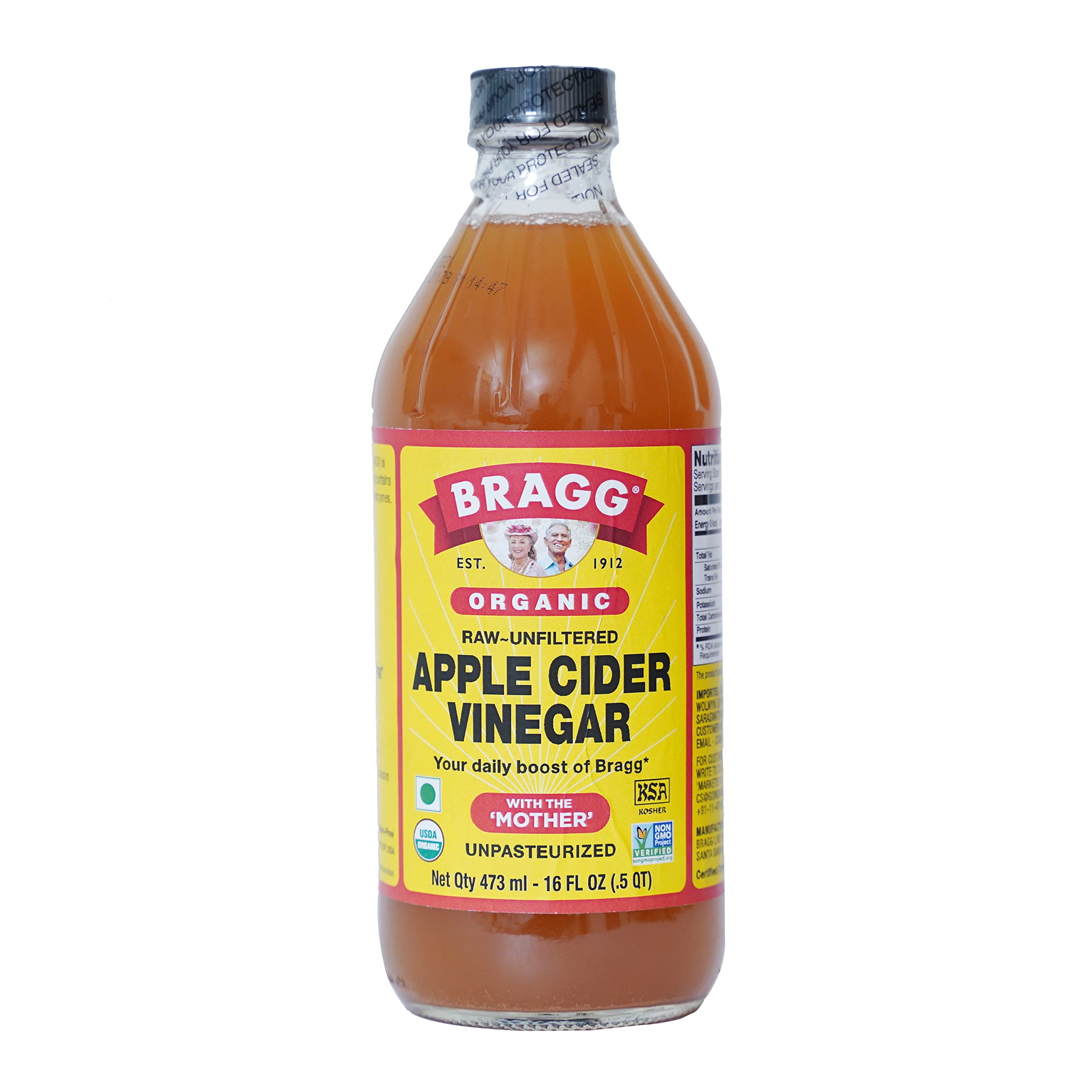 Bragg Organic Apple Cider Vinegar with the Mother - (2 Pack) 16 fl oz - Raw and Unfiltered