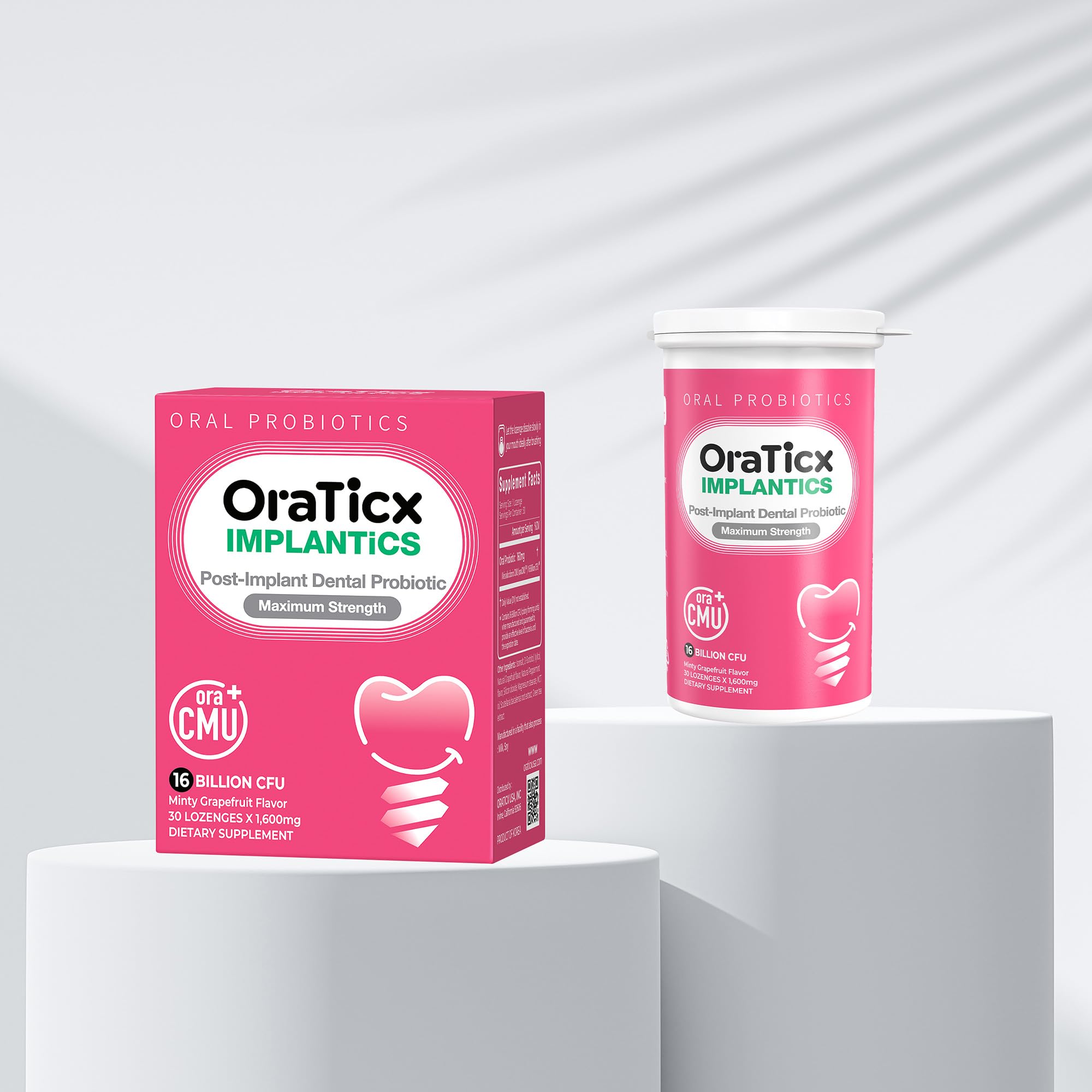 Implantics Oral Probiotics - Dental Implant Support - Maximum Strength Dental Care Formula - Advanced Oral Hygiene Supplement, 30-Lozenge 1-Pack