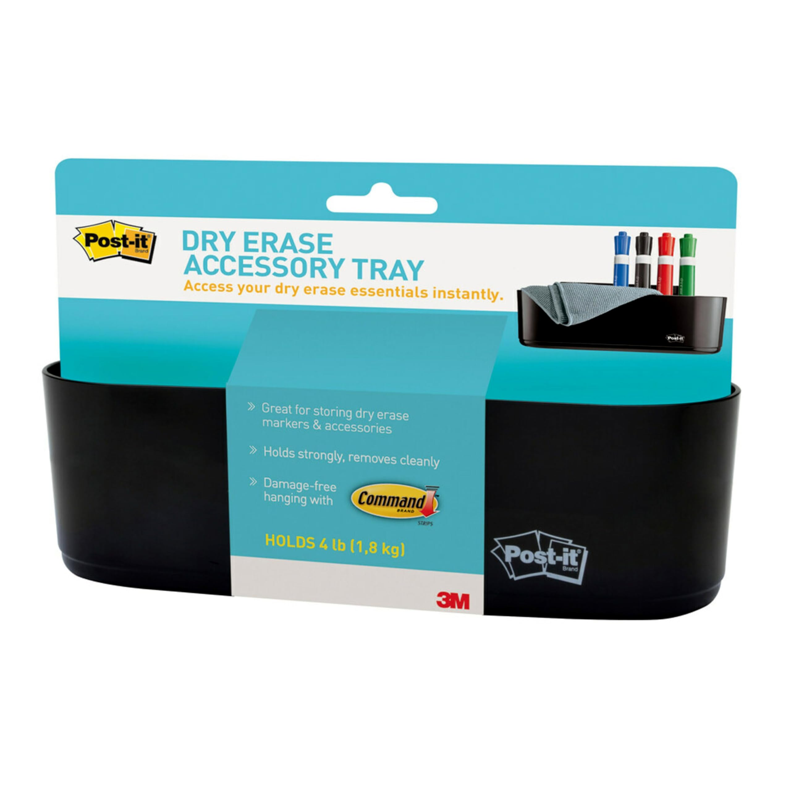 Post-it Dry Erase Accessory Tray, Black (DEFTRAY)