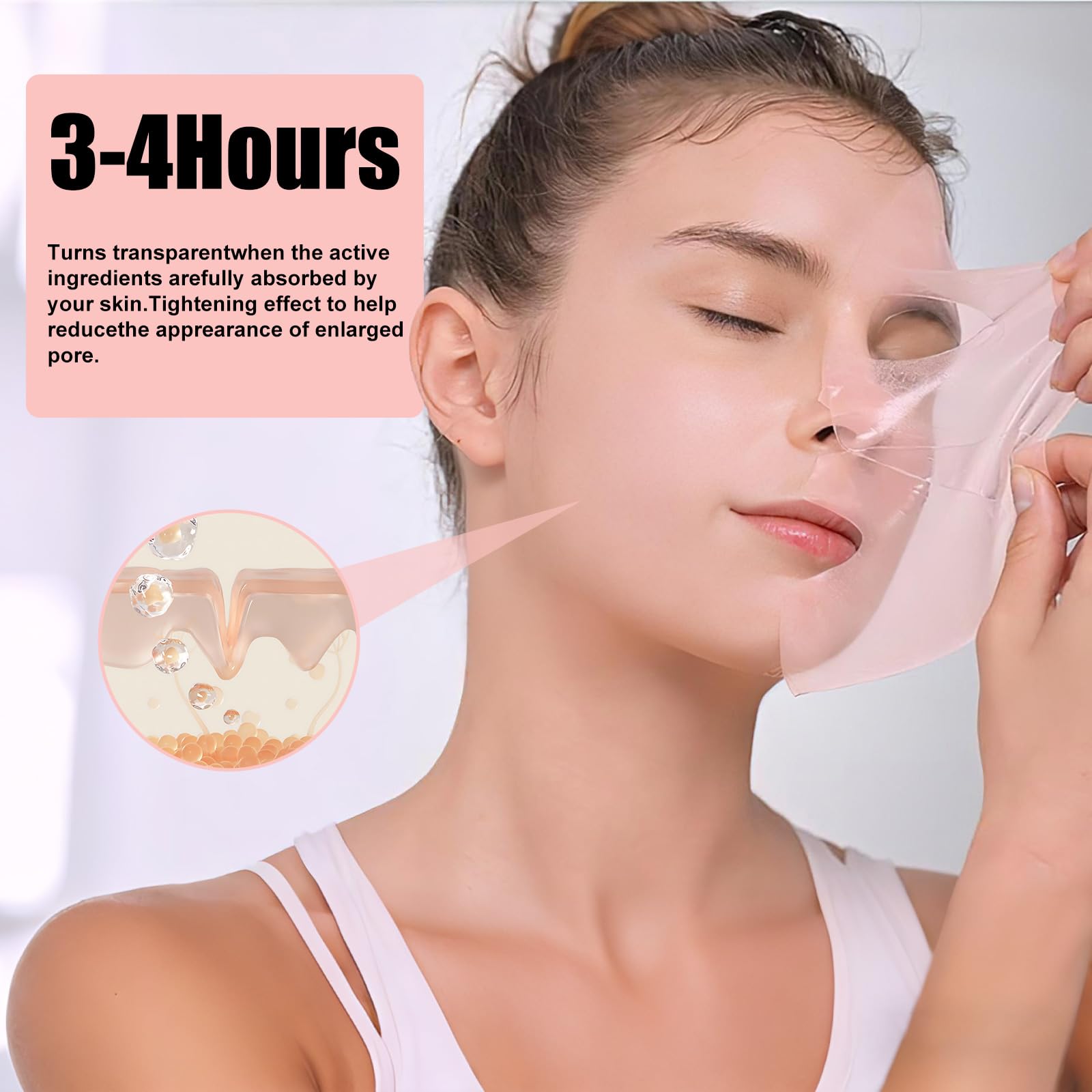 BNIFI Collagen Face Mask- Hydrating Overnight Hydrogel Facial Mask Suitable for Women's Delicate Skin care, Minimizes Pores, and Firms Skin (28 grams) × 4 pieces