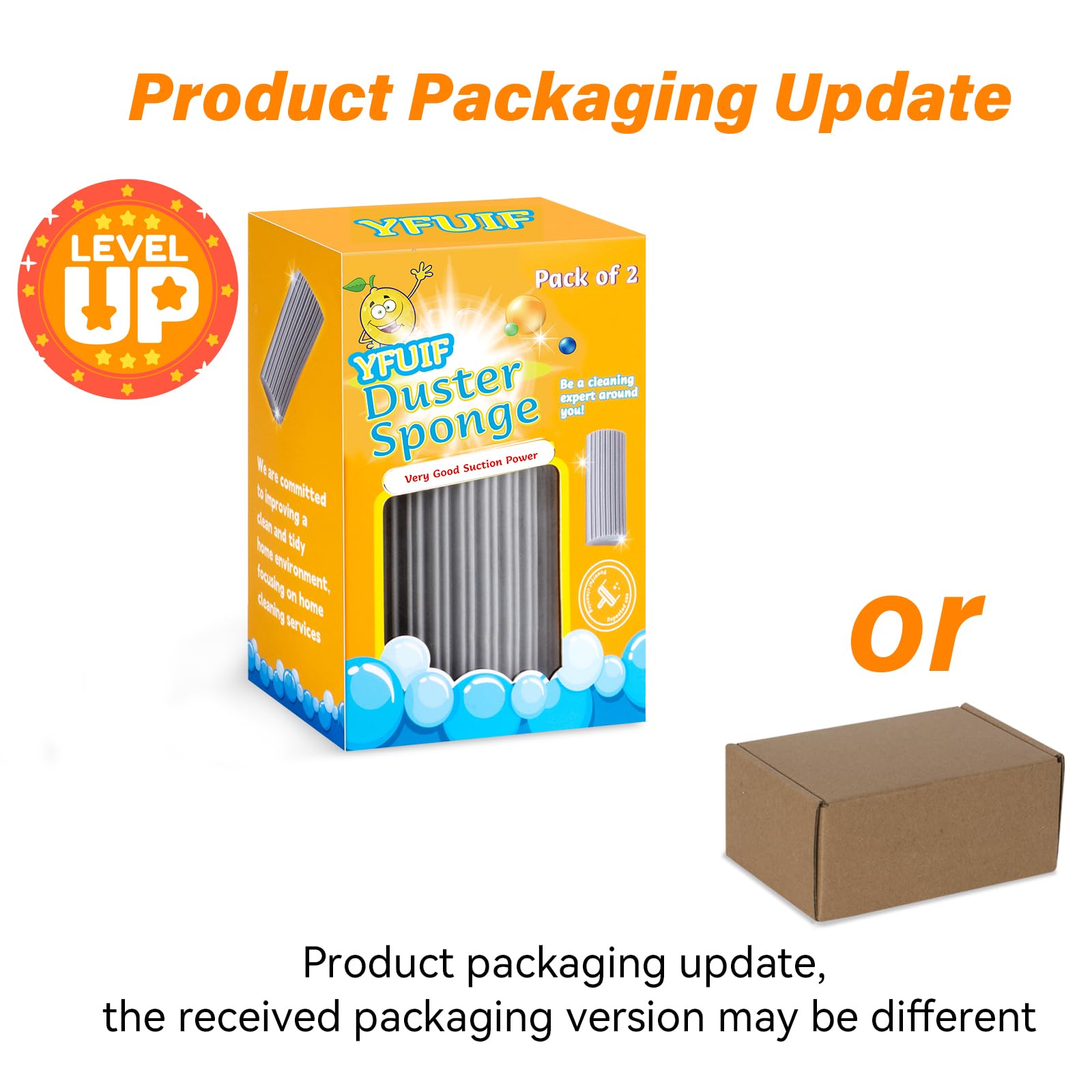 YFUIF 2 Pack Damp Clean Duster Sponge, Magic Sponge Eraser for Household Cleaning, Reusable Dusters Cleaning Supplies for Housekeeping, Dish, Blinds, Glass, Baseboards,Window Track Grooves and Faucets