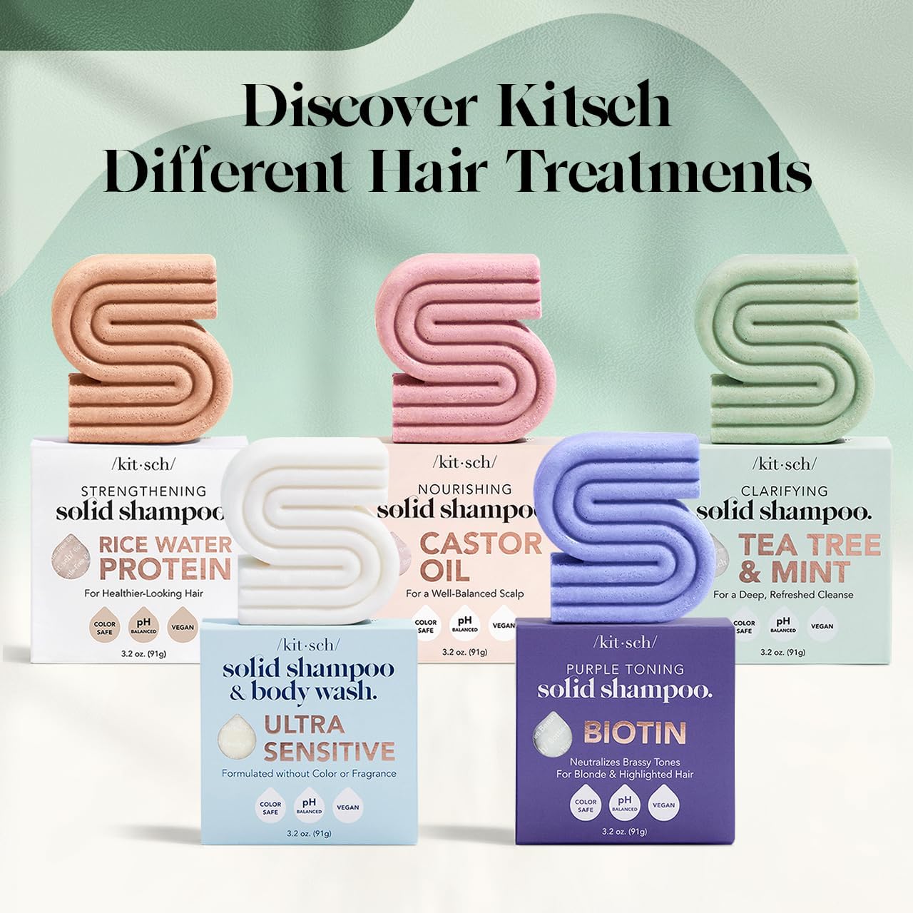 Kitsch Rosemary & Biotin Shampoo Bar - For Hair Growth, Strengthening, Thickening & Volumizing Shampoo for Women and Men - Free of Parabens, Sulfates & Silicones - Made in USA, 3.2 oz