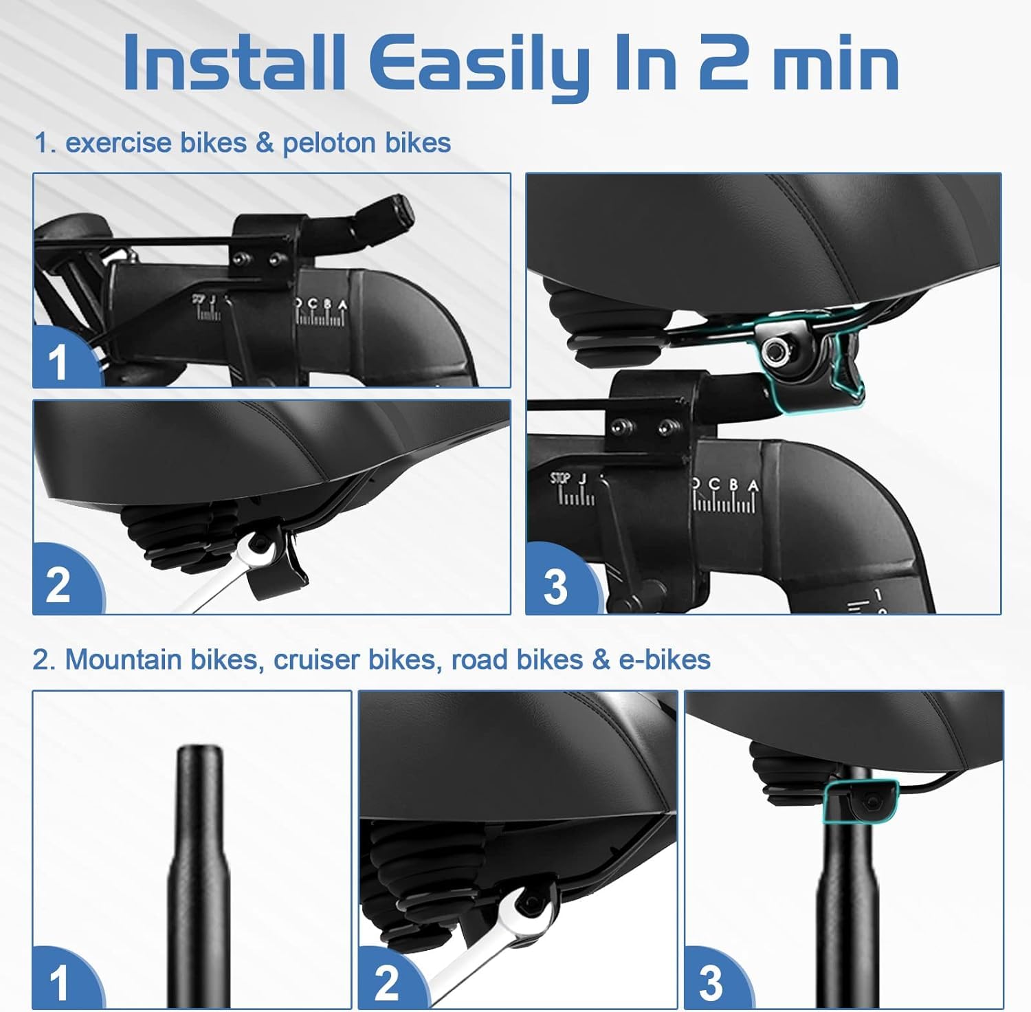 Twomaples 2025 New Noseless Bike Seat Cushion for Men & Women - Extra Padding & Comfort Wide Bicycle Seat, Oversized Comfortable Saddle for Peloton Bikes, Exercise Bikes, Electric Bikes, Cruiser Bikes