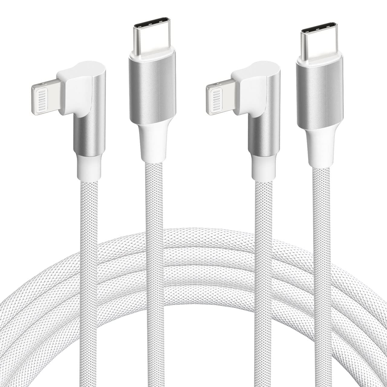 iPhone USB C to Lightning Cable,【2Pack 6FT MFi Certified】Right Angle 90 Degree iPhone Fast Charger Nylon Braided 20W Charging Data Syncing Cord Compatible with iPhone 14/13/Pro/ 12/Max/11/XS/XR/8/Plus