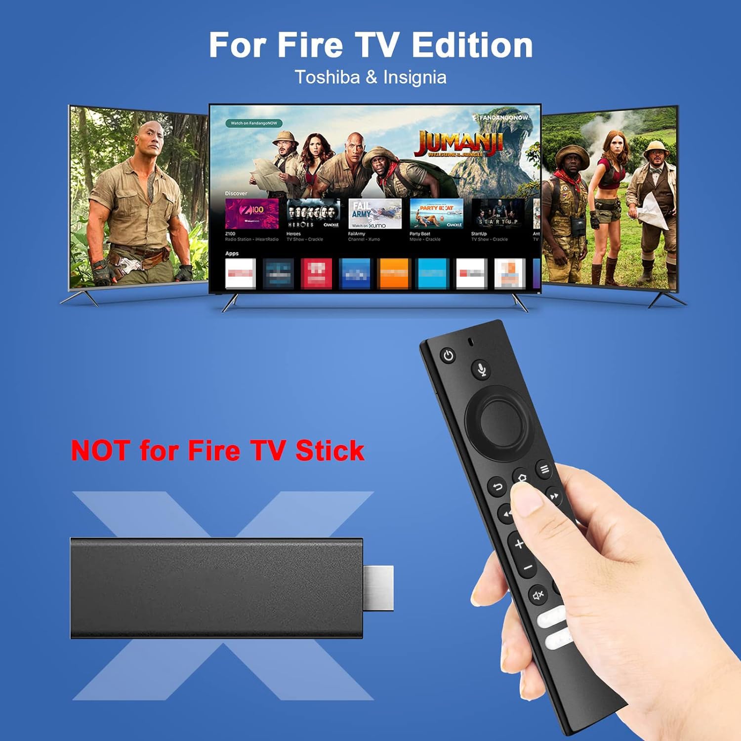 NS-RCFNA-21/CT-RC1US-21 Voice Replacement Remote Contro for All Insignia TVs/for Toshiba TVs/for AMZ Omni TV/for AMZ 4-Series TVs