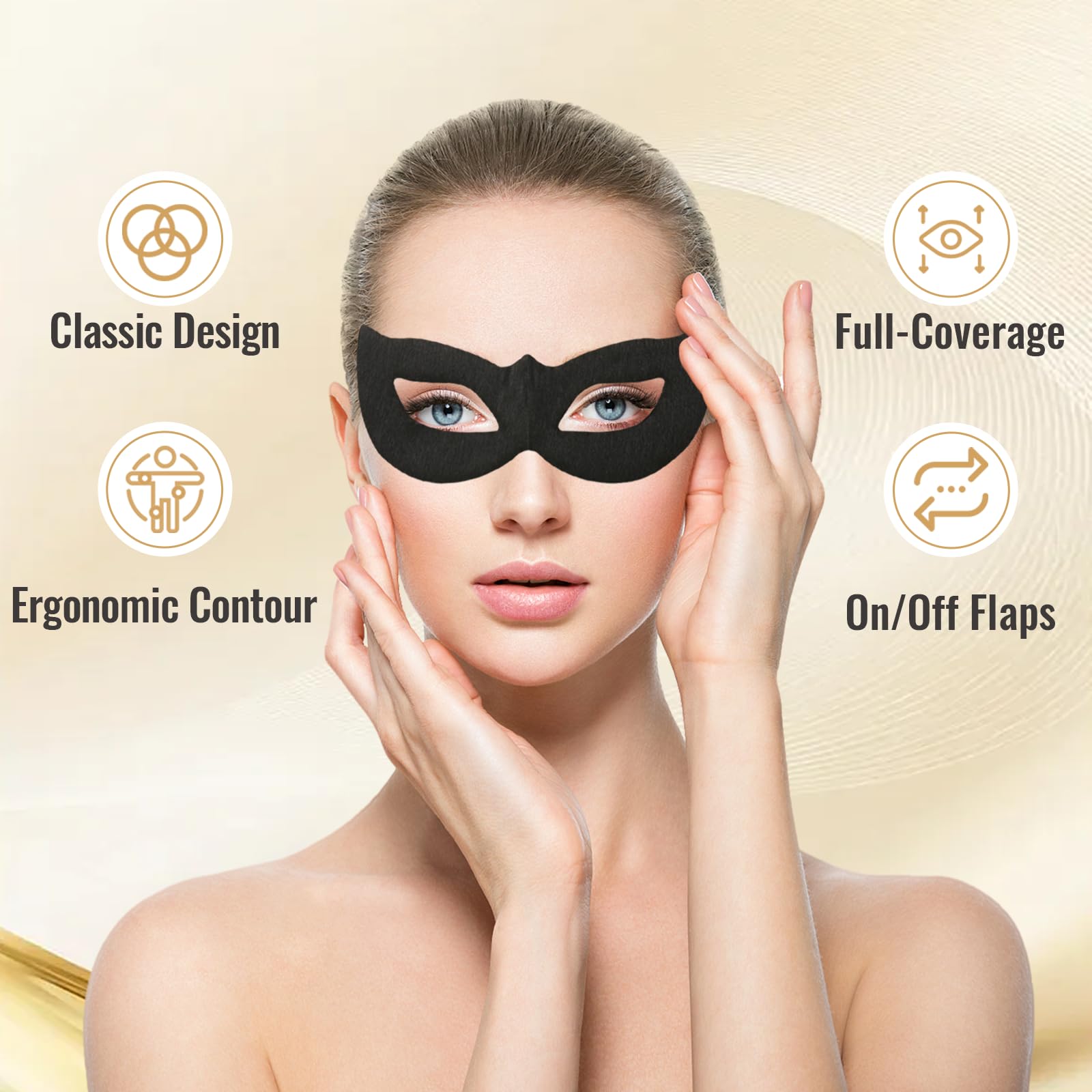 Self Cooling Eye Masks for Migraines, Eyestrain, Puffiness, All-Natural Ingredients, Cold Eye Mask for Travel, Flights, Screen Time, or Overnight Puffiness