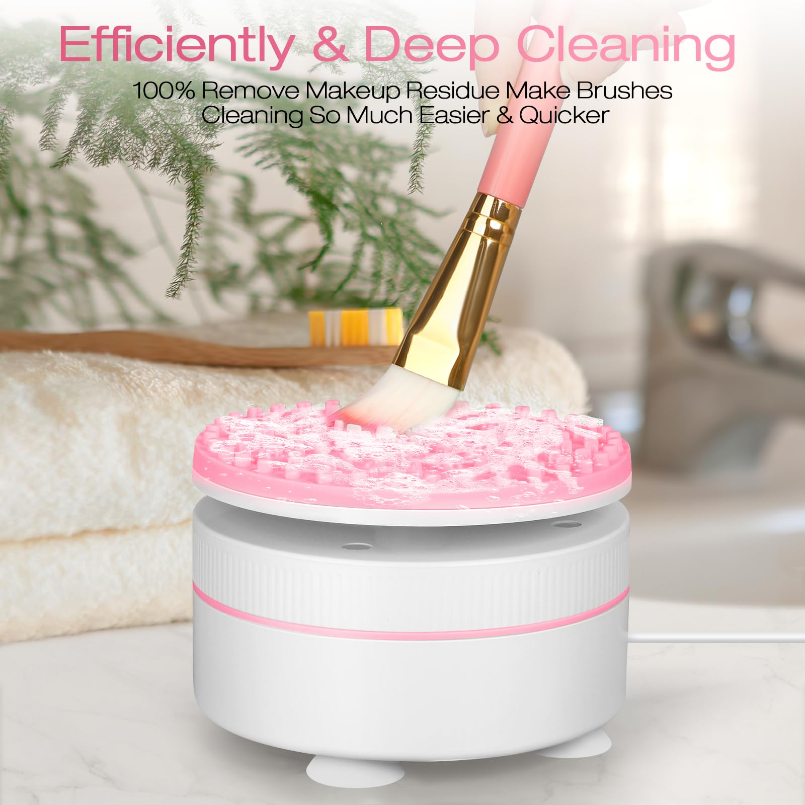 Norate Makeup Brush Cleaner, IPX7 Waterproof Electric Makeup Brush Cleaner Machine, Deep Cleaning Makeup Brushes, Valentine's Day Gifts Stocking Stuffers Christmas Gifts for Women Mom Teen Girls