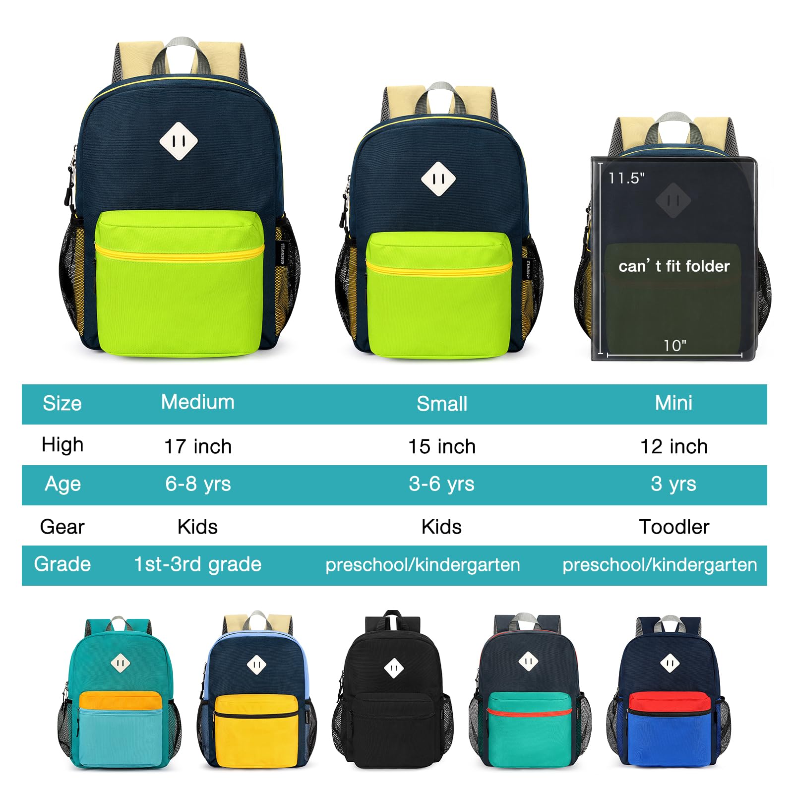 STEAMEDBUN Kids Backpack for Boys,Kindergarten Backpack for Toddler Boys Age 3-6