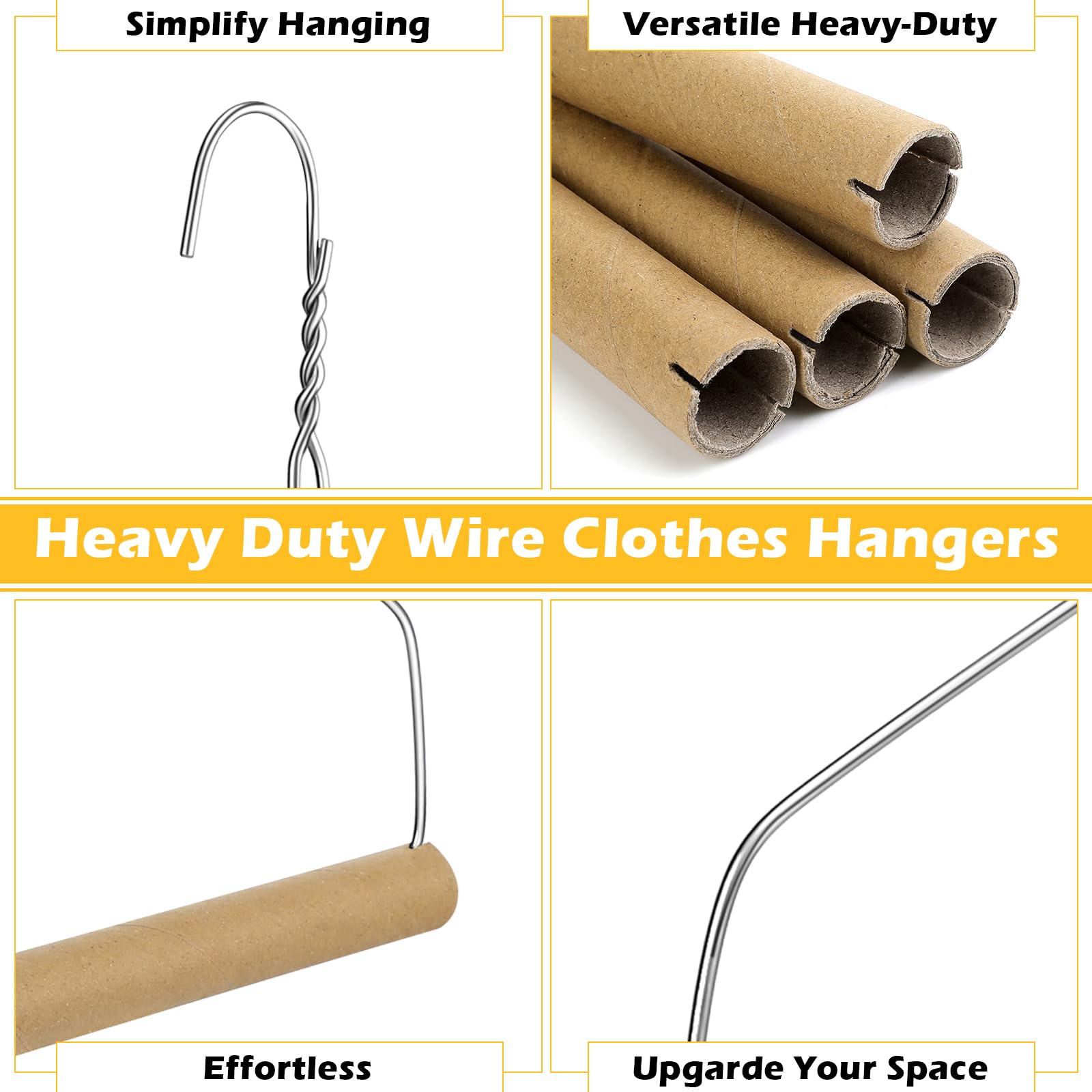 Didaey 40 Sets Dry Cleaner Hangers 18" Drapery Hanger and Tubes Tablecloth Hangers Blanket Hanger Drapery Hangers with Strong 10.5 Gauge Wire for Heavy Items