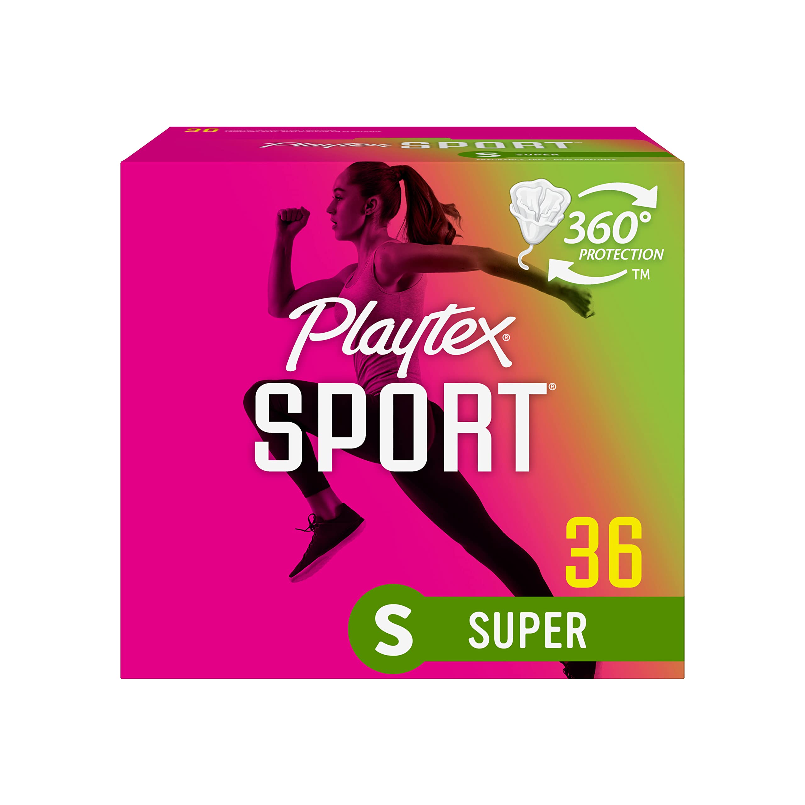 Playtex Sport Tampons, Super Absorbency, Fragrance-Free - 36ct