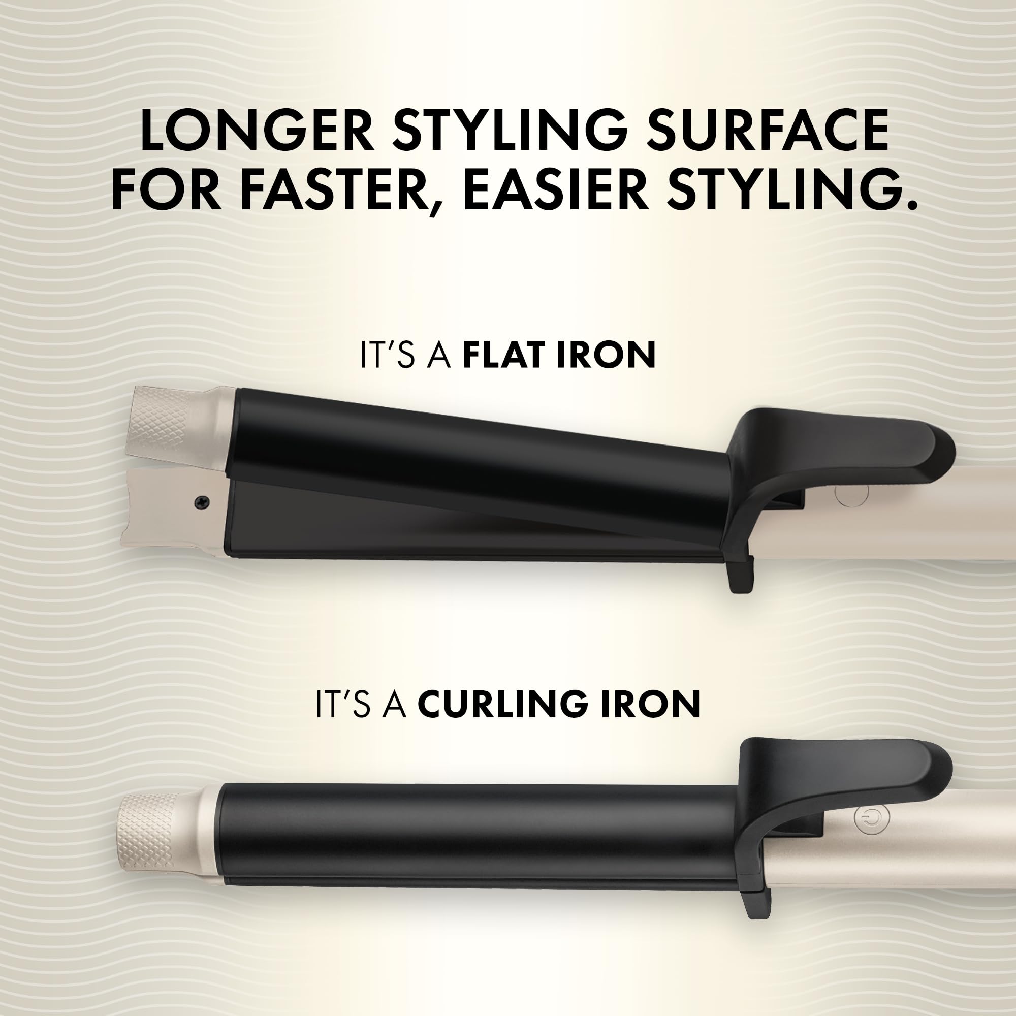 HOT TOOLS Pro Artist Protect & Style CurlStraight Styler | 2-in-1 Easy-to-Use, Use as Curling Iron, Flat Iron, or a Wand for Styling Curly or Straight Hair, 1 ¼" Curling Iron