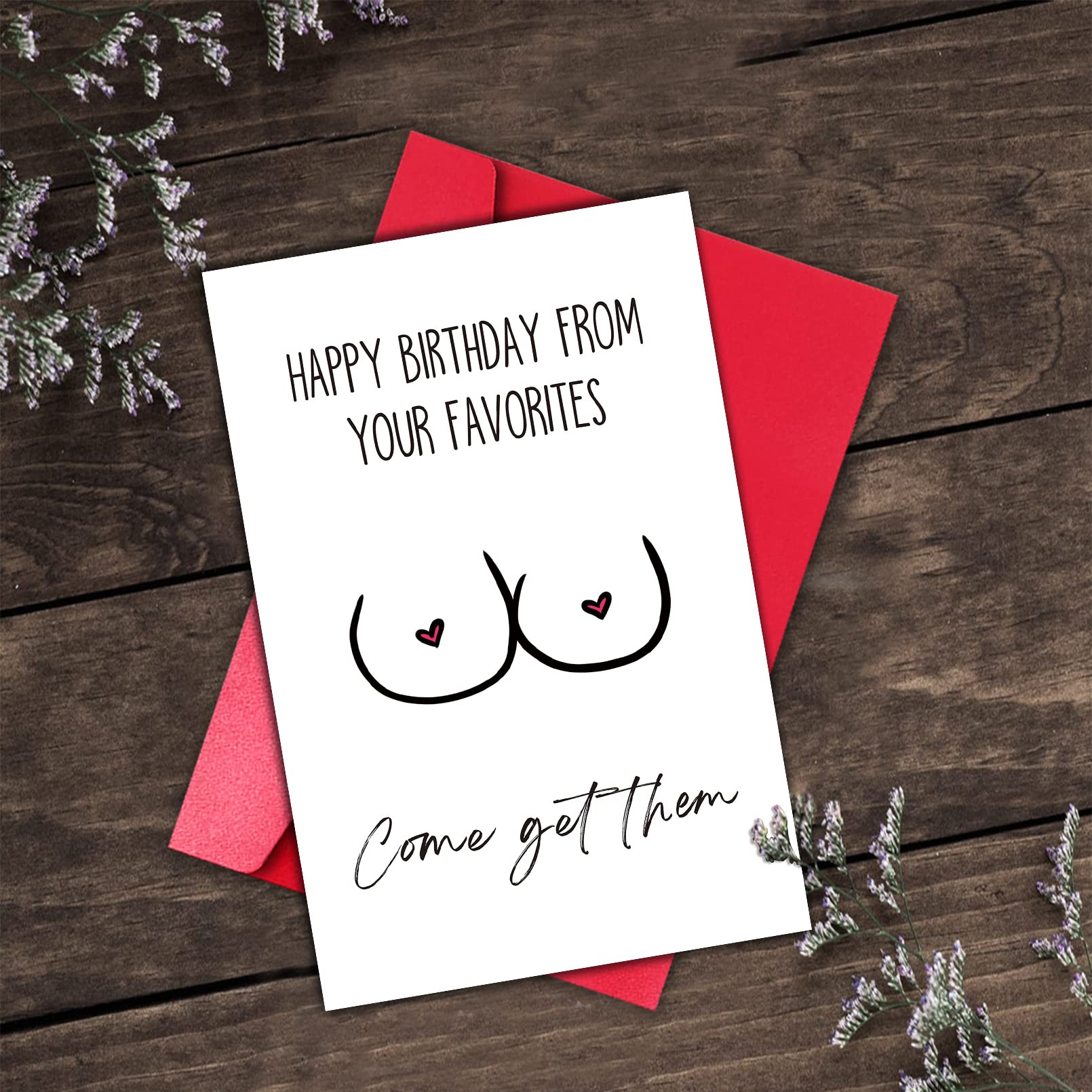 GYYsweetus Funny Husband Birthday Card, Sexy Birthday Gift, Rude Bday Card for Boyfriend, Humorous Birthday Card from Wife Girlfriend (Come Get Them)