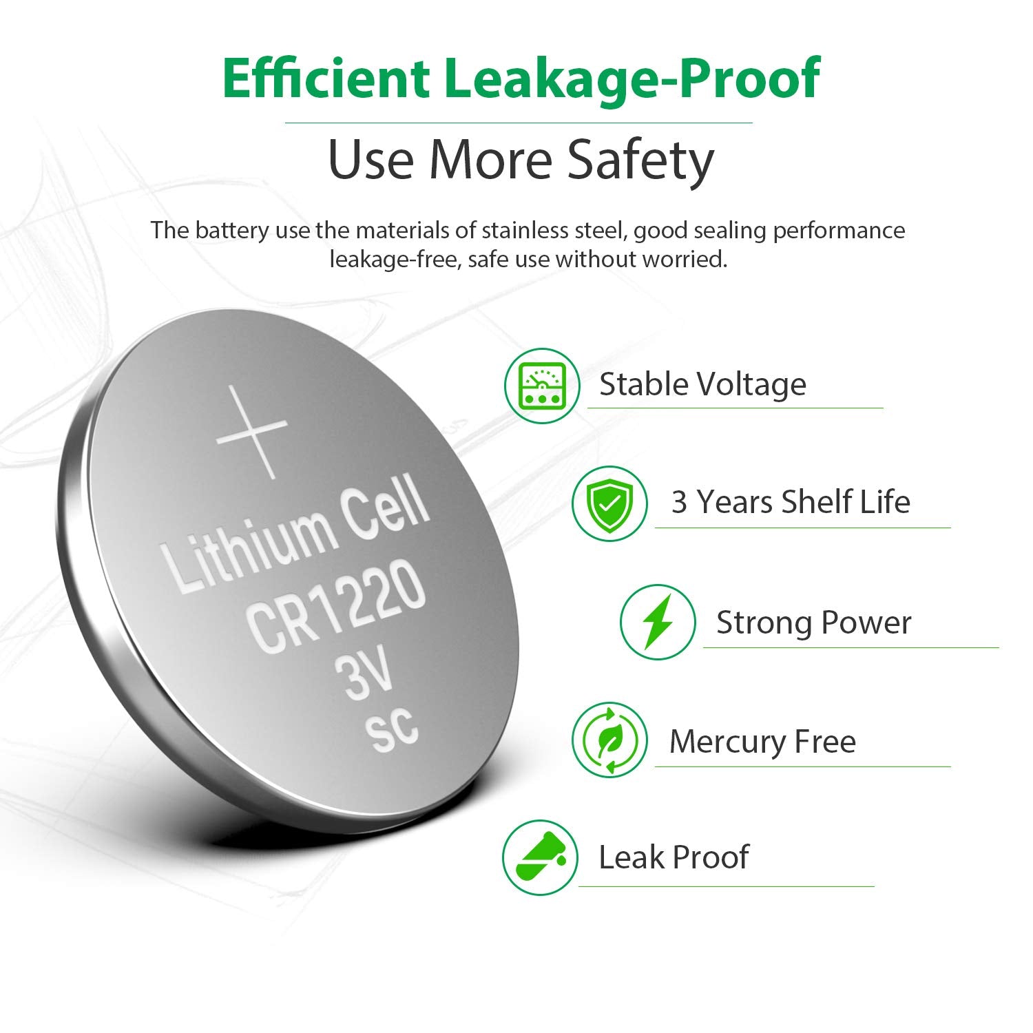 LiCB 10 Pack CR1220 3V Lithium Battery CR 1220