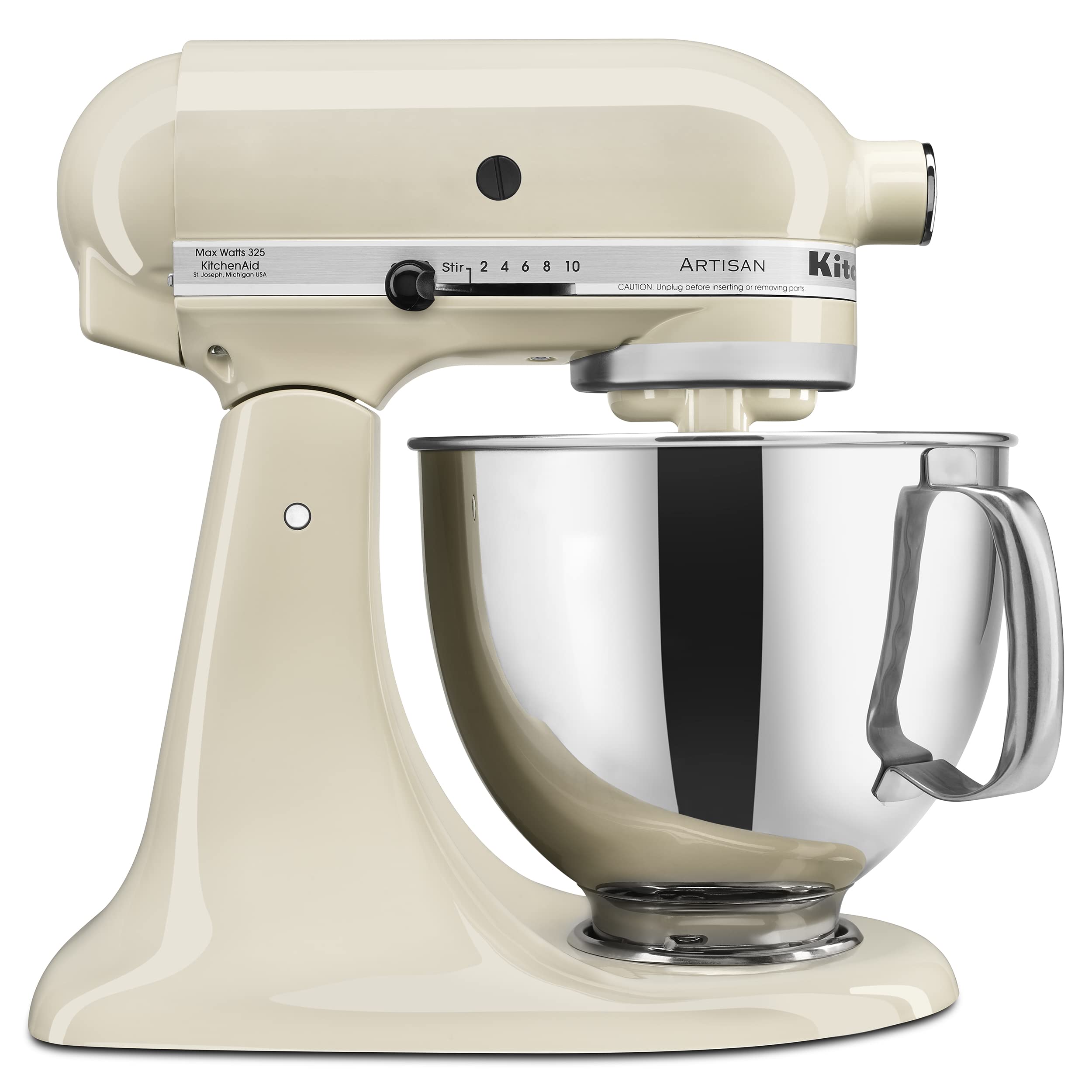 KitchenAid Artisan Series 5 Quart Tilt Head Stand Mixer with Pouring Shield KSM150PS, Almond Cream