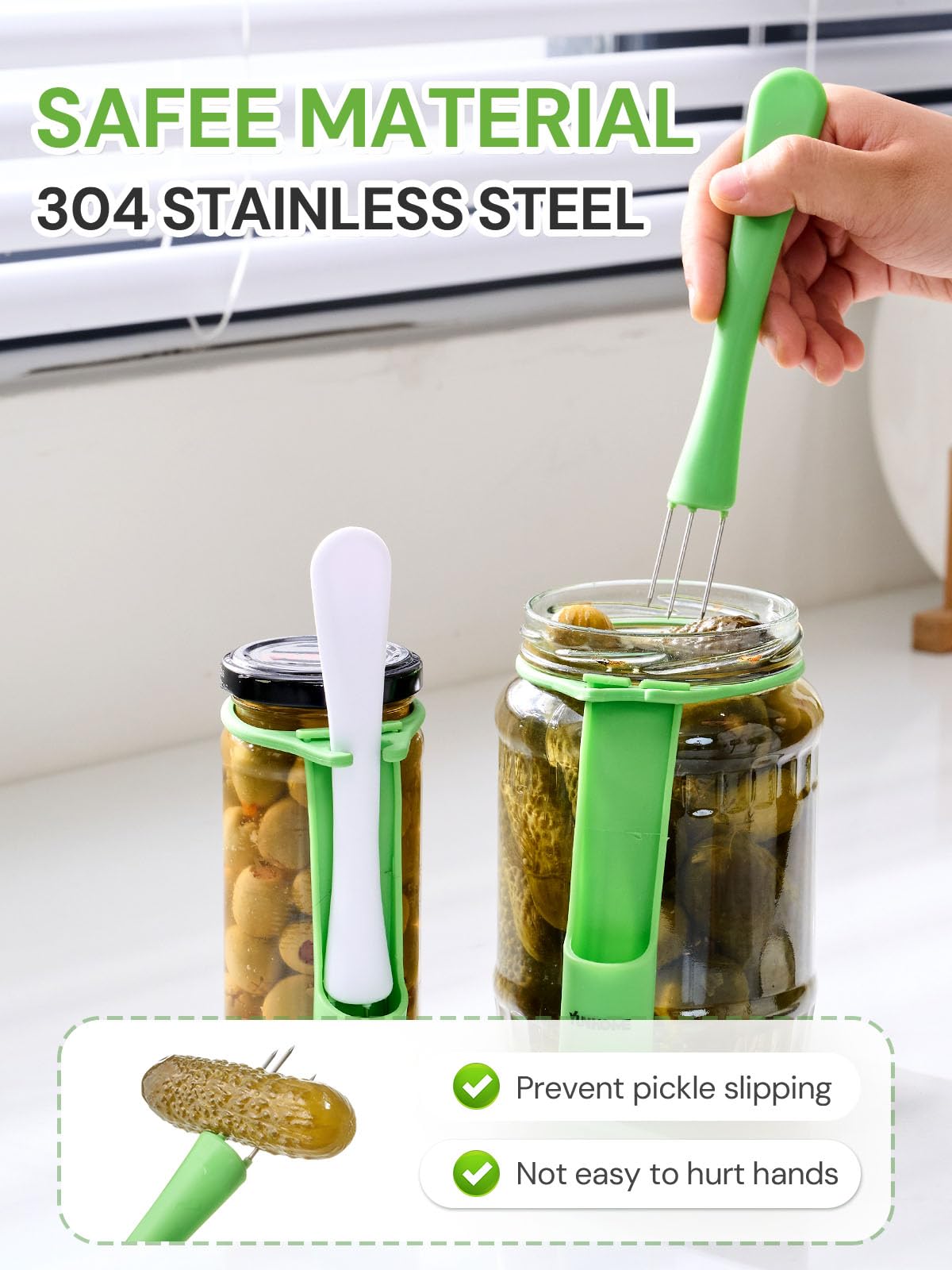 Pickle Fork, YUNHOME Pickle Grabber, Unique Kitchen Gadgets, Olive Fork Pickle Picker Pickle Gift Cool Gadgets Pickle Gifts Pickle Forks Tool for The Jar Pickle Holder