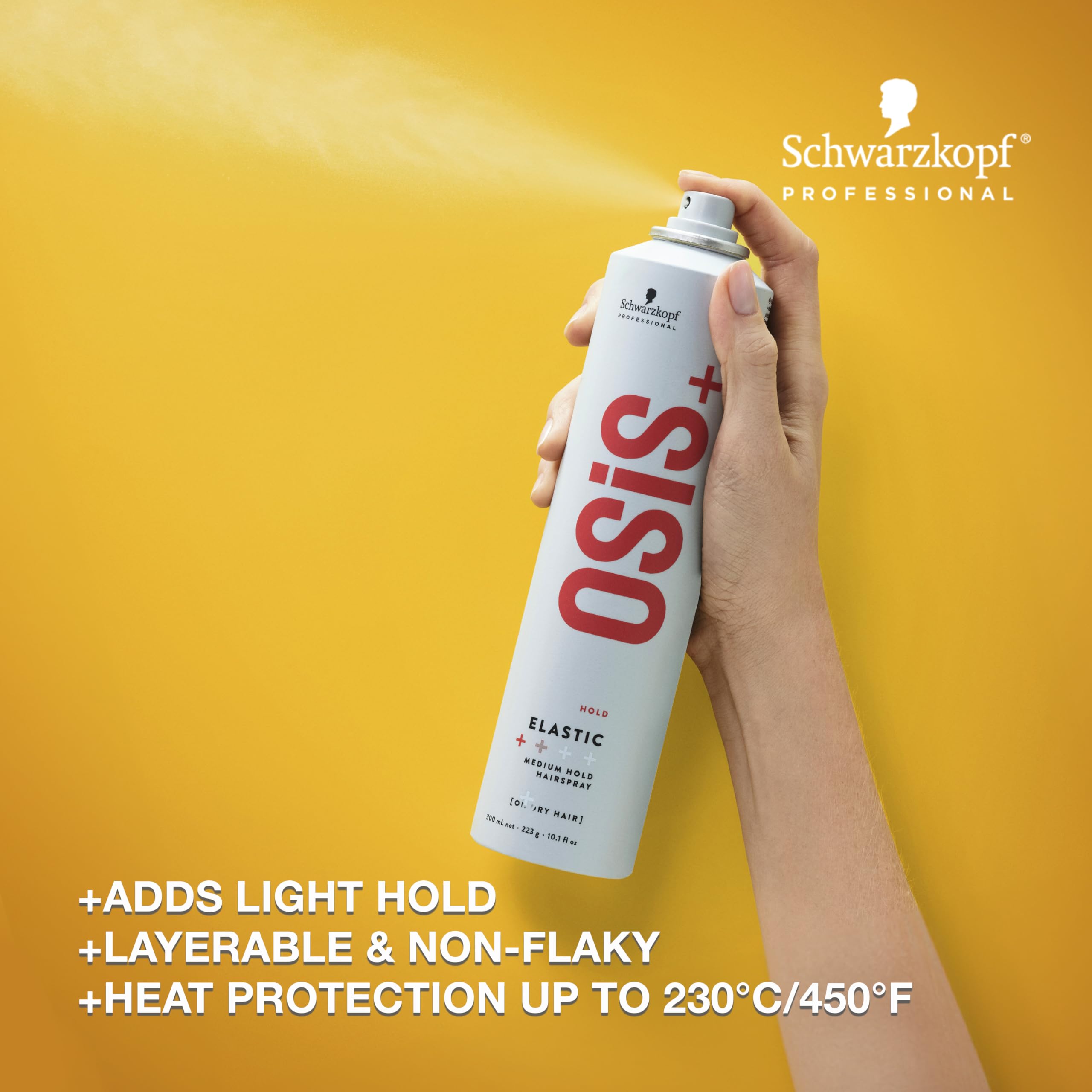 OSiS+ Elastic Light Hold Hairspray 9oz - | Heat Protection and Shine | All Hair Types