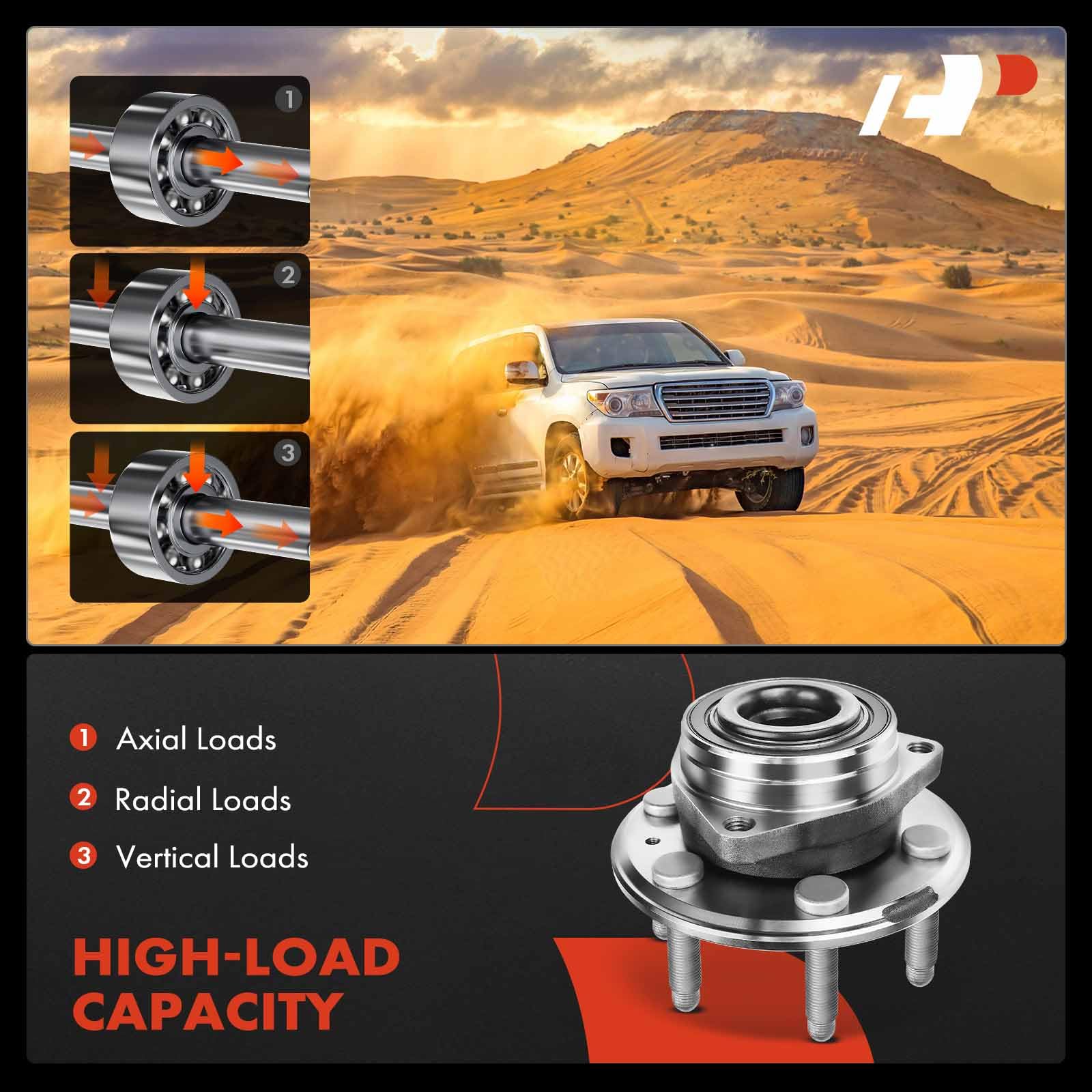 A-Premium 2 x Front or Rear Wheel Bearing and Hub Assembly with 6-Lug Compatible with Cadillac SRX 2010-2016, Saab 9-4X 2011