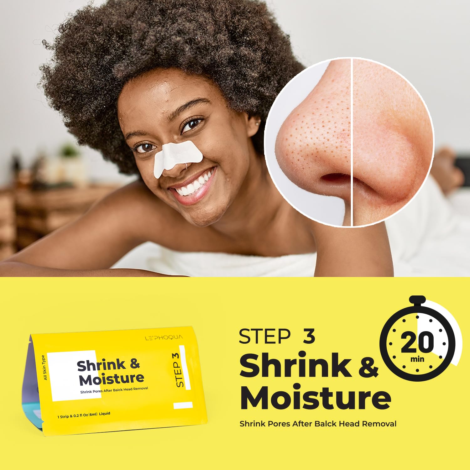 Nose Strips Blackhead Remover - Deep Cleansing Charcoal Nose Pore Strips for Effective Pore Treatment and Blackhead Extraction, Clear Blackhead 3-Step Kit, Pore Melting&Soothing Sheets(5 pack)