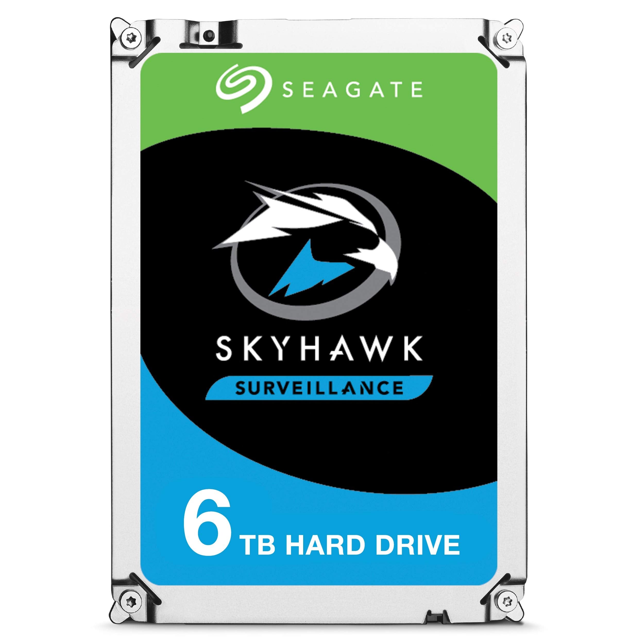 Seagate Skyhawk 6TB Surveillance Internal Hard Drive HDD – 3.5 Inch SATA 6Gb/s 256MB Cache for DVR NVR Security Camera System with Drive Health Management (ST6000VX0023)