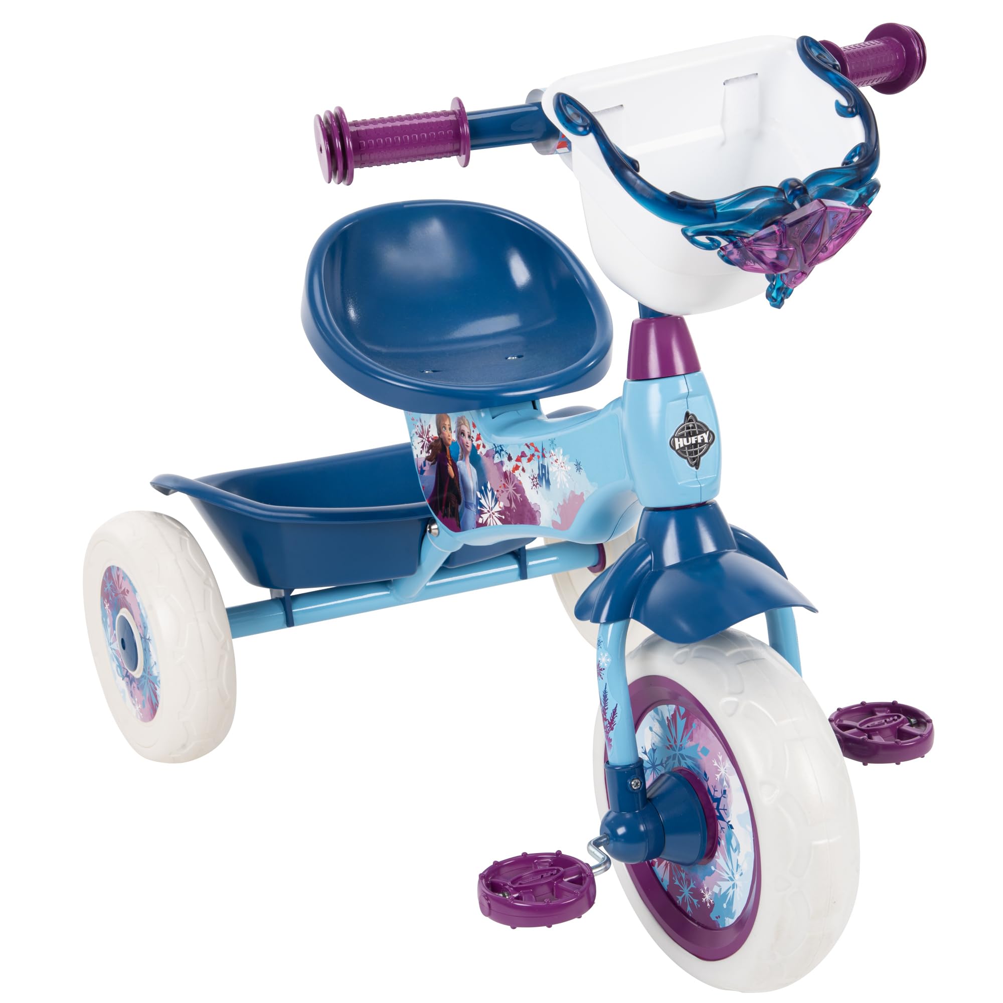 Huffy Disney Frozen 2 Girl's Trike, Ideal for Ages 3+, Anna, Elsa, and Olaf, Storage Bins for Snacks or Toys, Sturdy and Durable, Safe for Toddlers