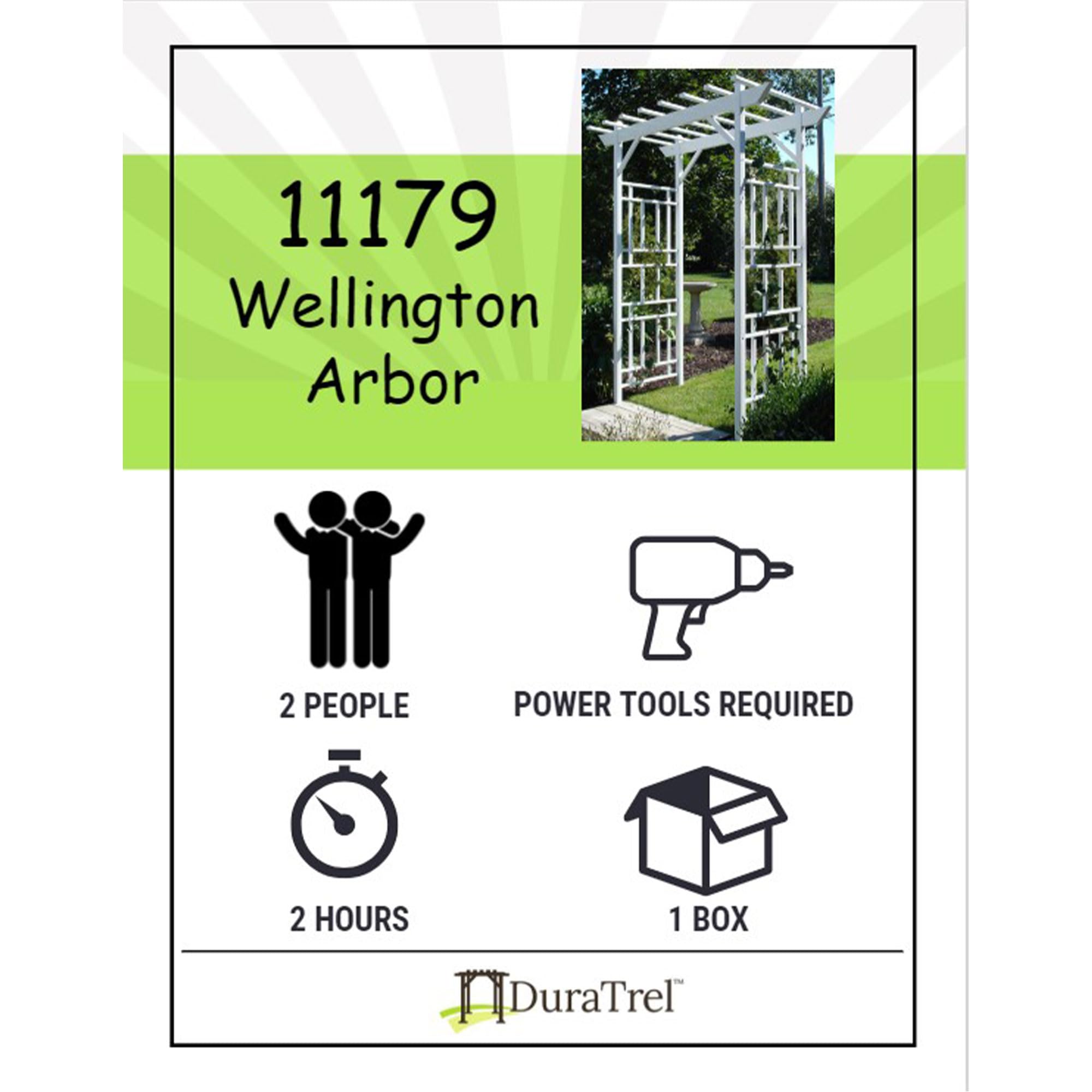 Dura-Trel Outdoor Garden Arch, Wellington Arbor Trellis for Climbing Plants, 72" x 85"