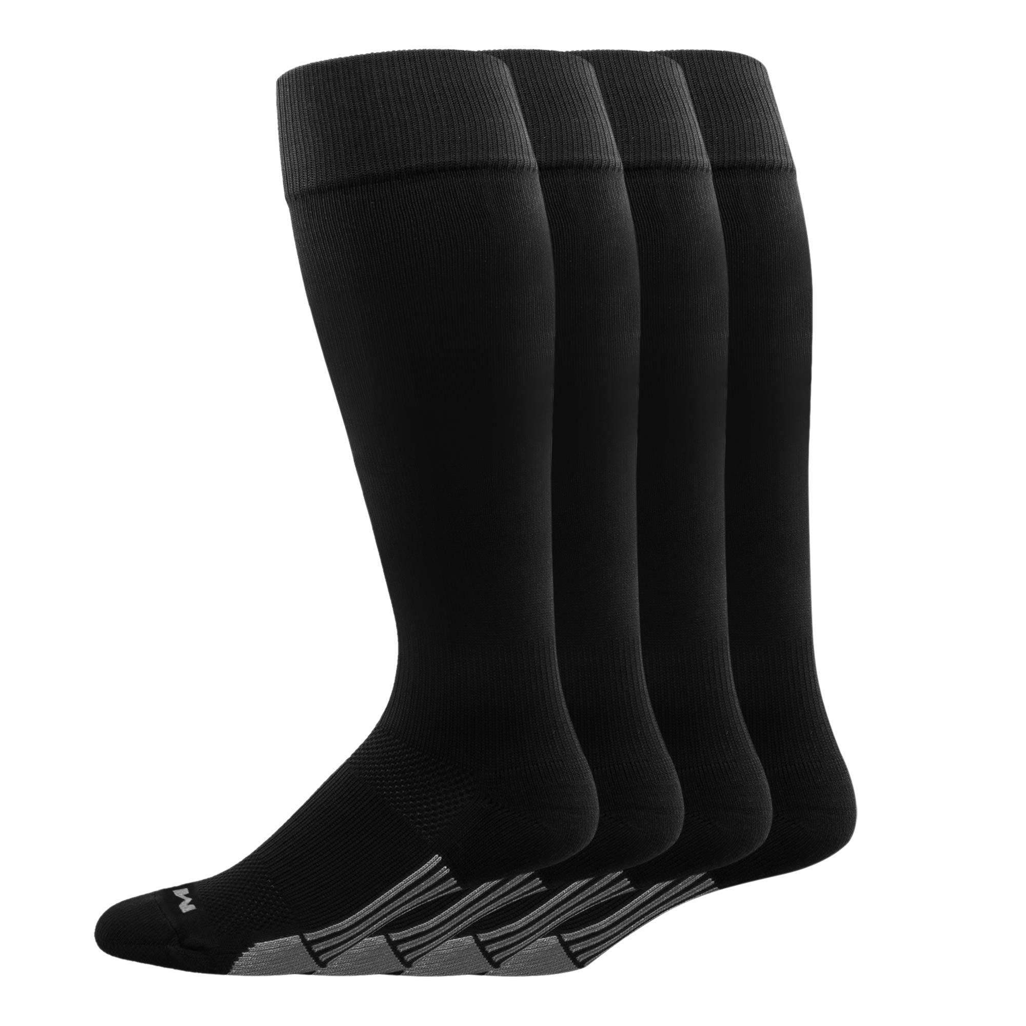 Youper Youth Baseball & Softball Socks Over The Calf Length (2 Pairs) (Black, Medium)