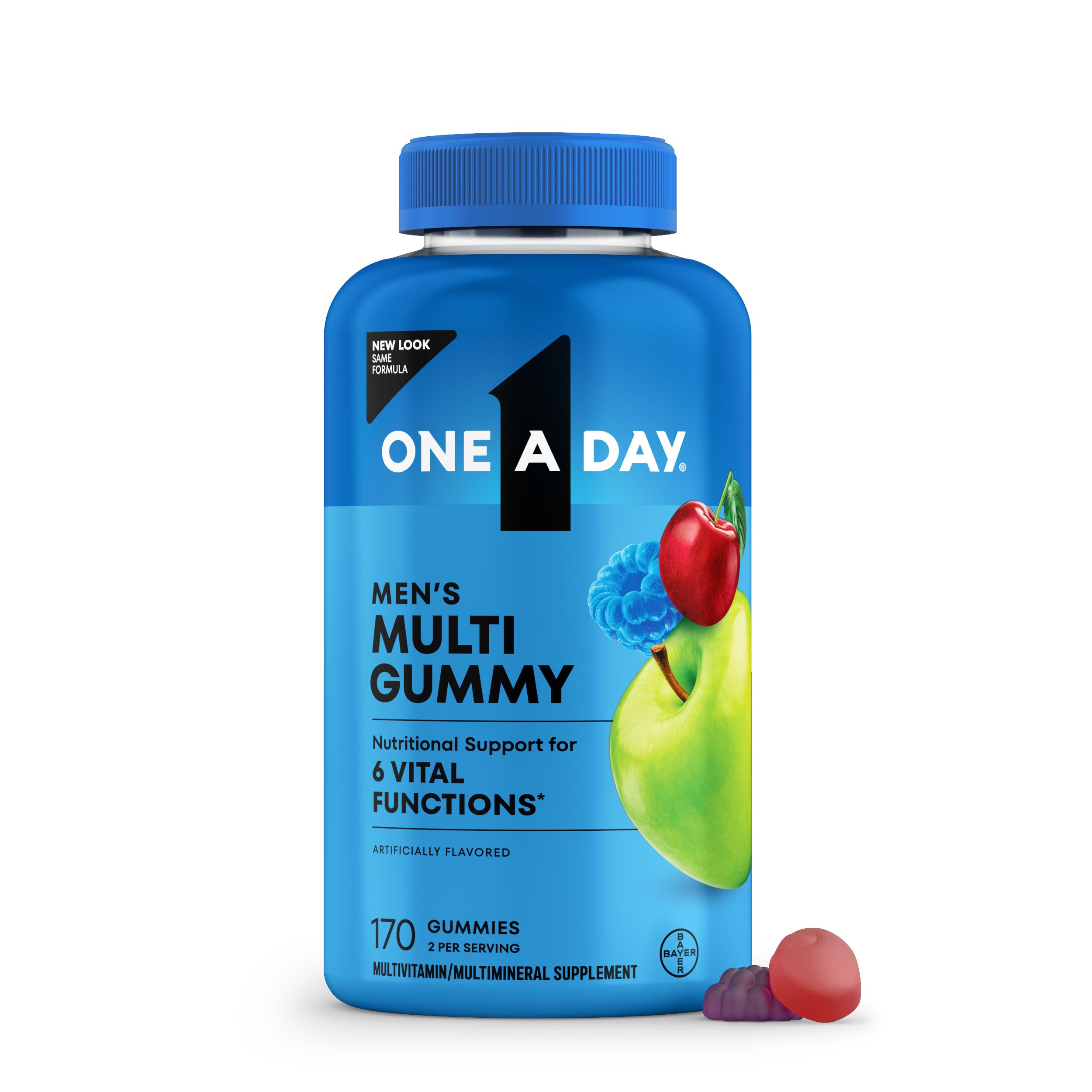 One A Day Mens Multivitamins Gummies – Multivitamin for Men with Vitamin D, Zinc, Folic Acid, Chewable Vitamin Gummies, Physical Energy Support 170 Count