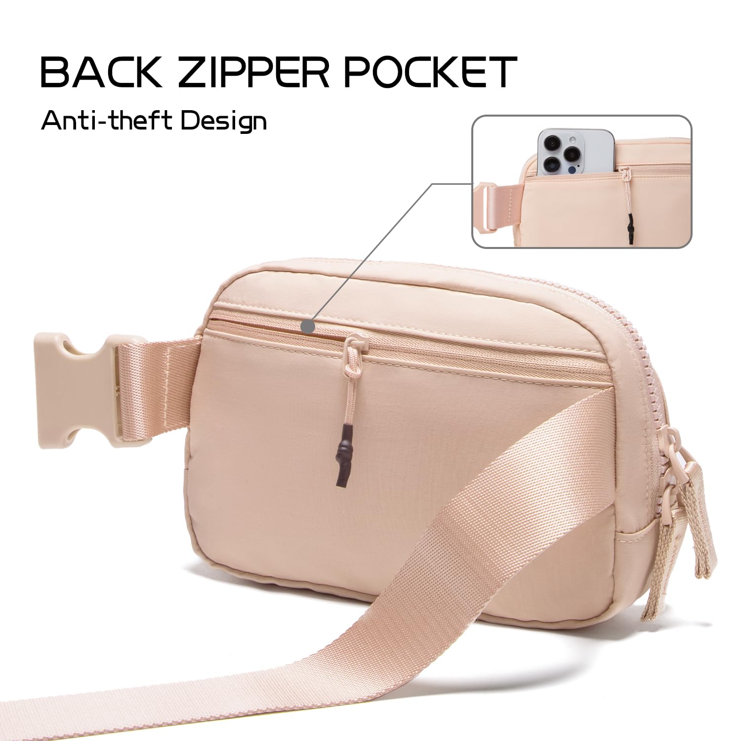 Belt Bag for Women Two-Way Zipper Cross Body Fanny Pack Fashion Waist Packs Everywhere Belt Bag with Adjustable Strap Gifts for Teen Girls Women Men (Coral Pink)