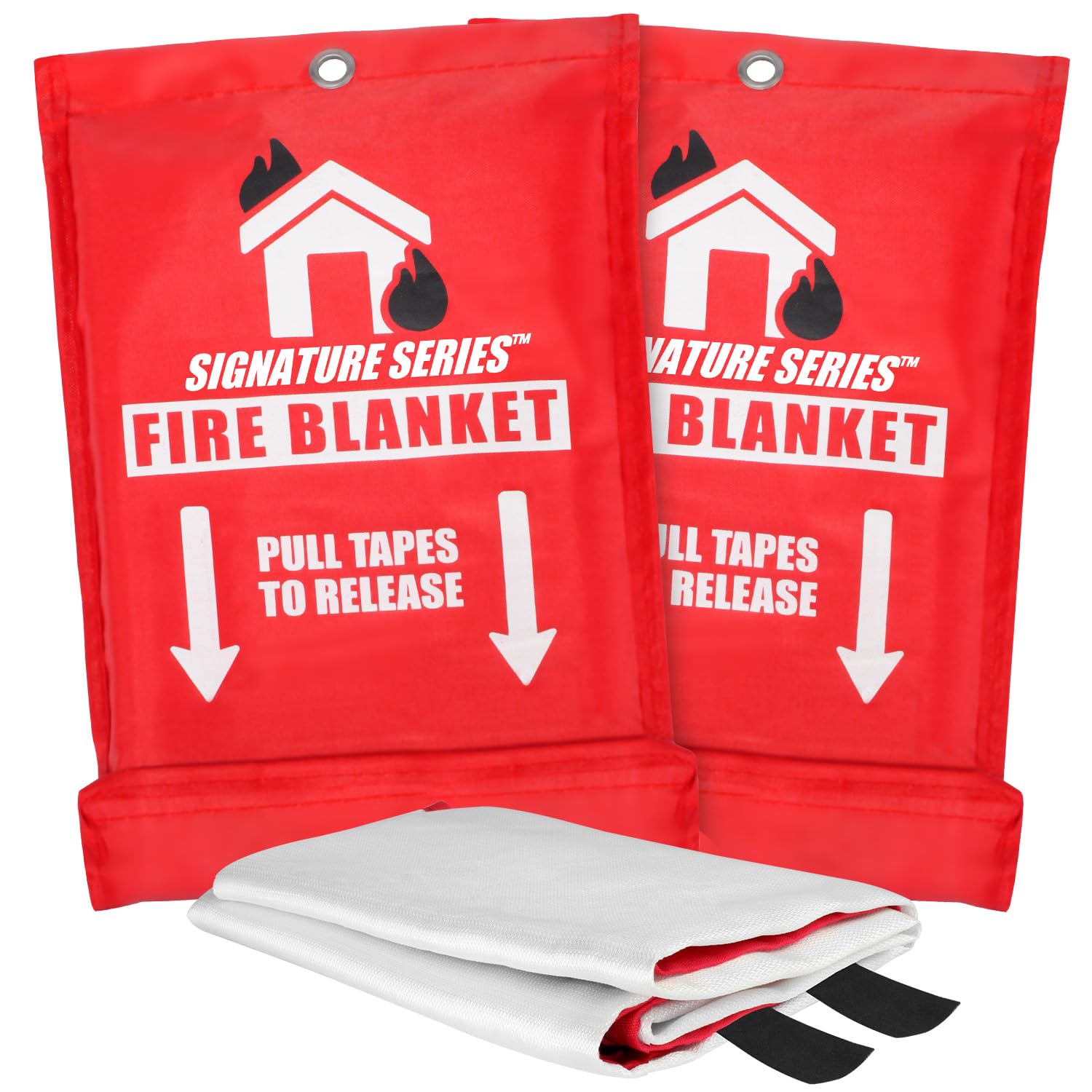 Signature Series Fire Blanket | Flame Suppression Fiberglass Blanket for Home & Kitchen Safety