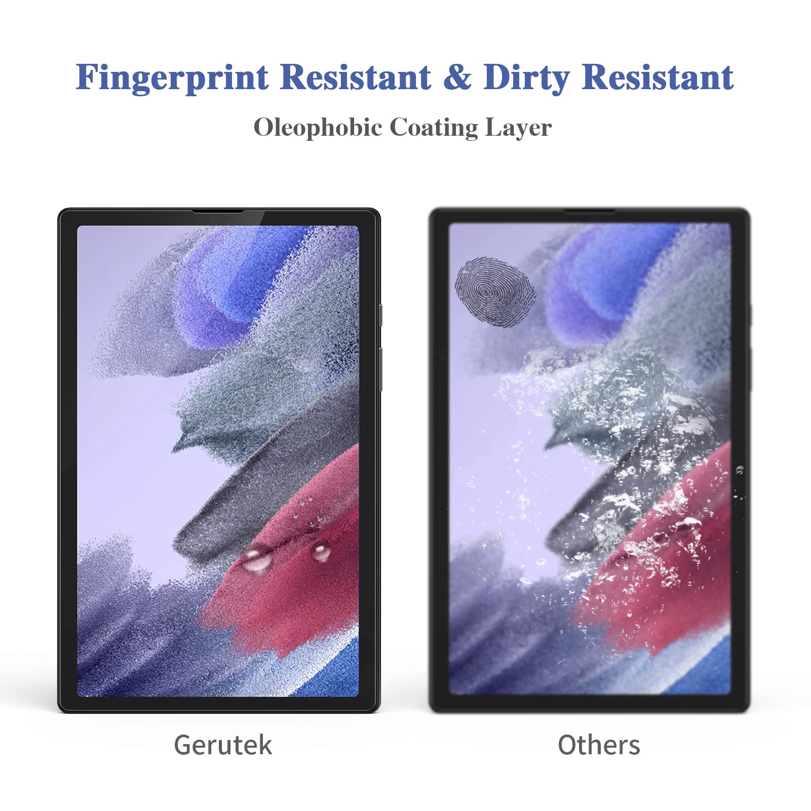 Gerutek [2-Pack Screen Protector for Samsung Galaxy tab A7 lite 8.7" 2021, [Ultra Clear] [Anti Scratch] [9H Hardness] [Bubble-Free] Tempered Glass Film for Samsung tab A7 Lite