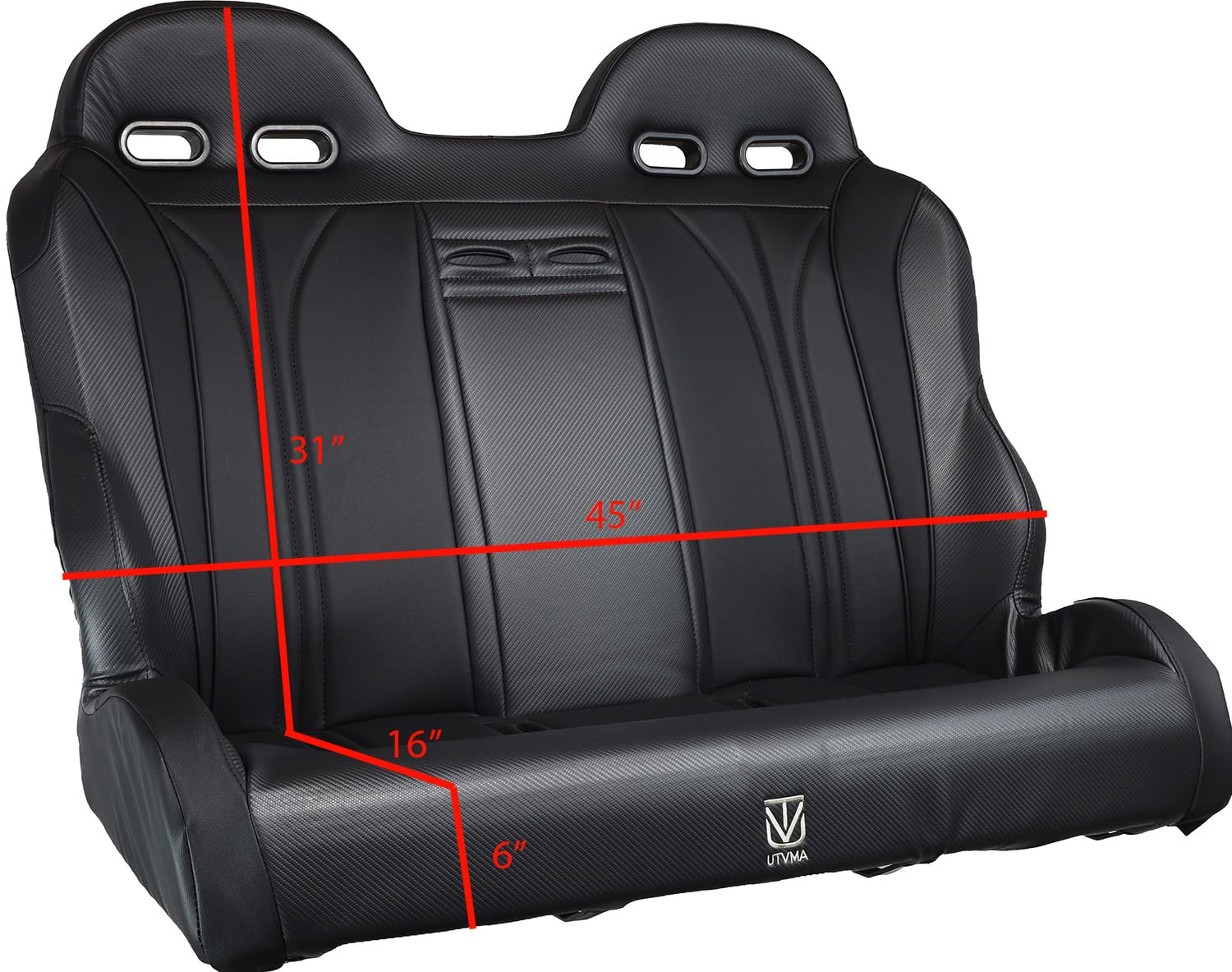 UTVMA Rear Bench Seat for RZR 1000/900 4 Seater with Harnesses | 3 Seats | Added Seating | Increased Comfort | Increased Safety