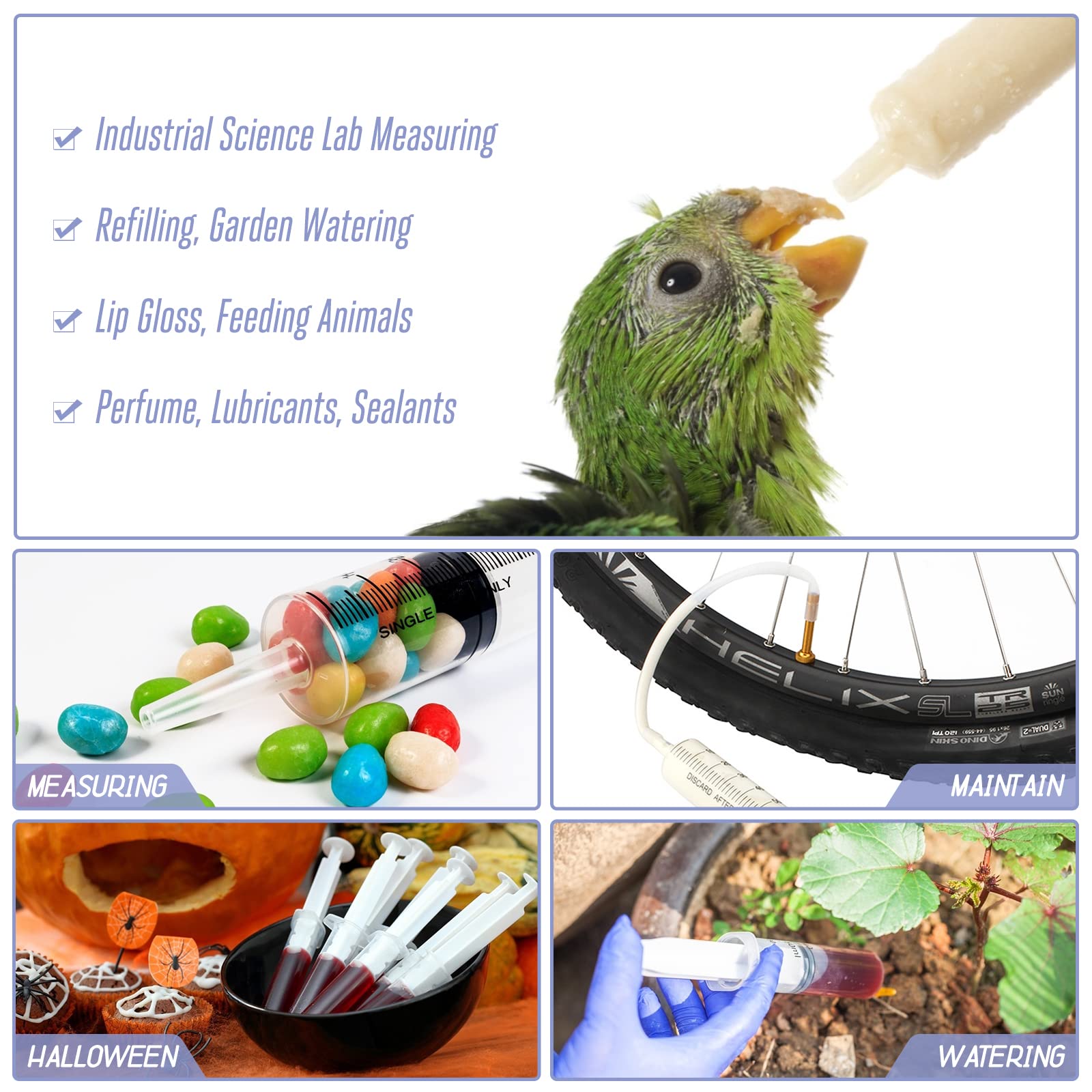 SHAOTONG 500ml Syringe with 2Pcs 40 Inch Tube and Tip Adapter, for Feeding Pets, Liquid Refilling, Drawing Oil Fluid