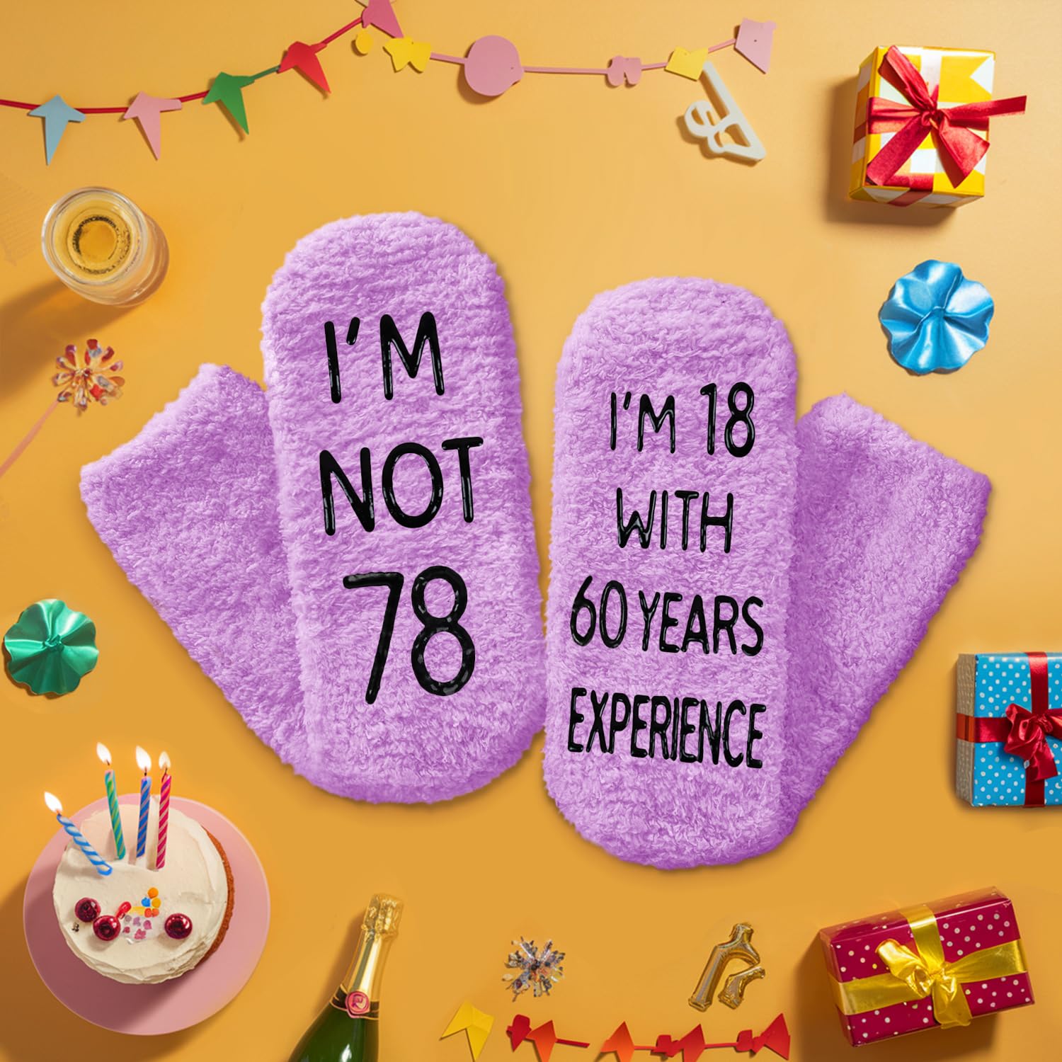 HAPPYPOP 78th Birthday Gift Ideas for Women - Socks for 78 Year Old Lady, Best Gifts for Older Women over 78