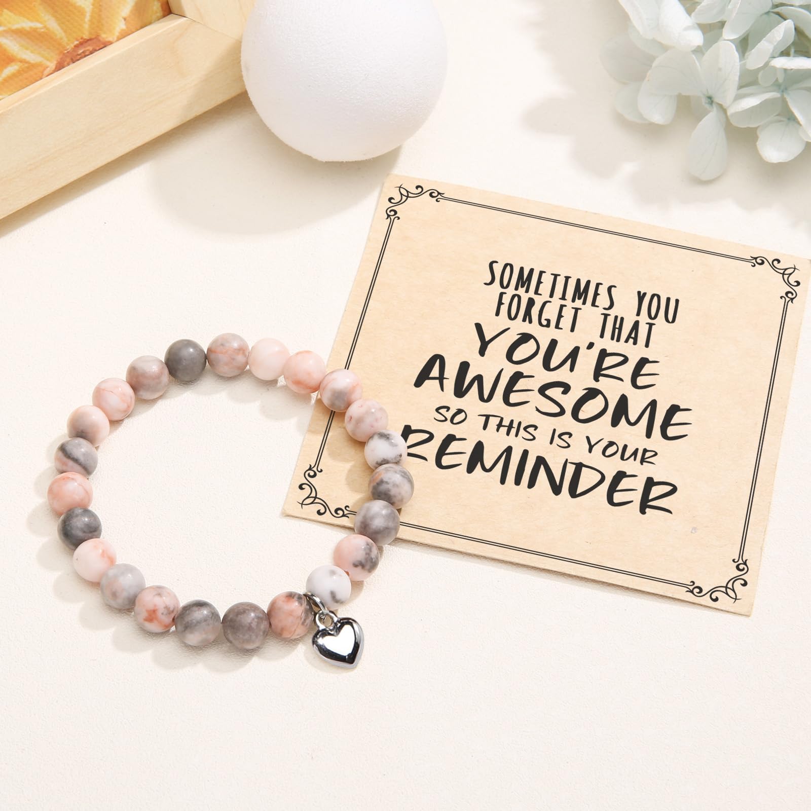 Jewelry&Card Christmas Gifts for Women Teen Girls, Sometimes You Forget You're Awesome Bracelets, Inspirational Christmas Gifts for Mom, Daughter, Sister, Best Friends on Christmas Birthday